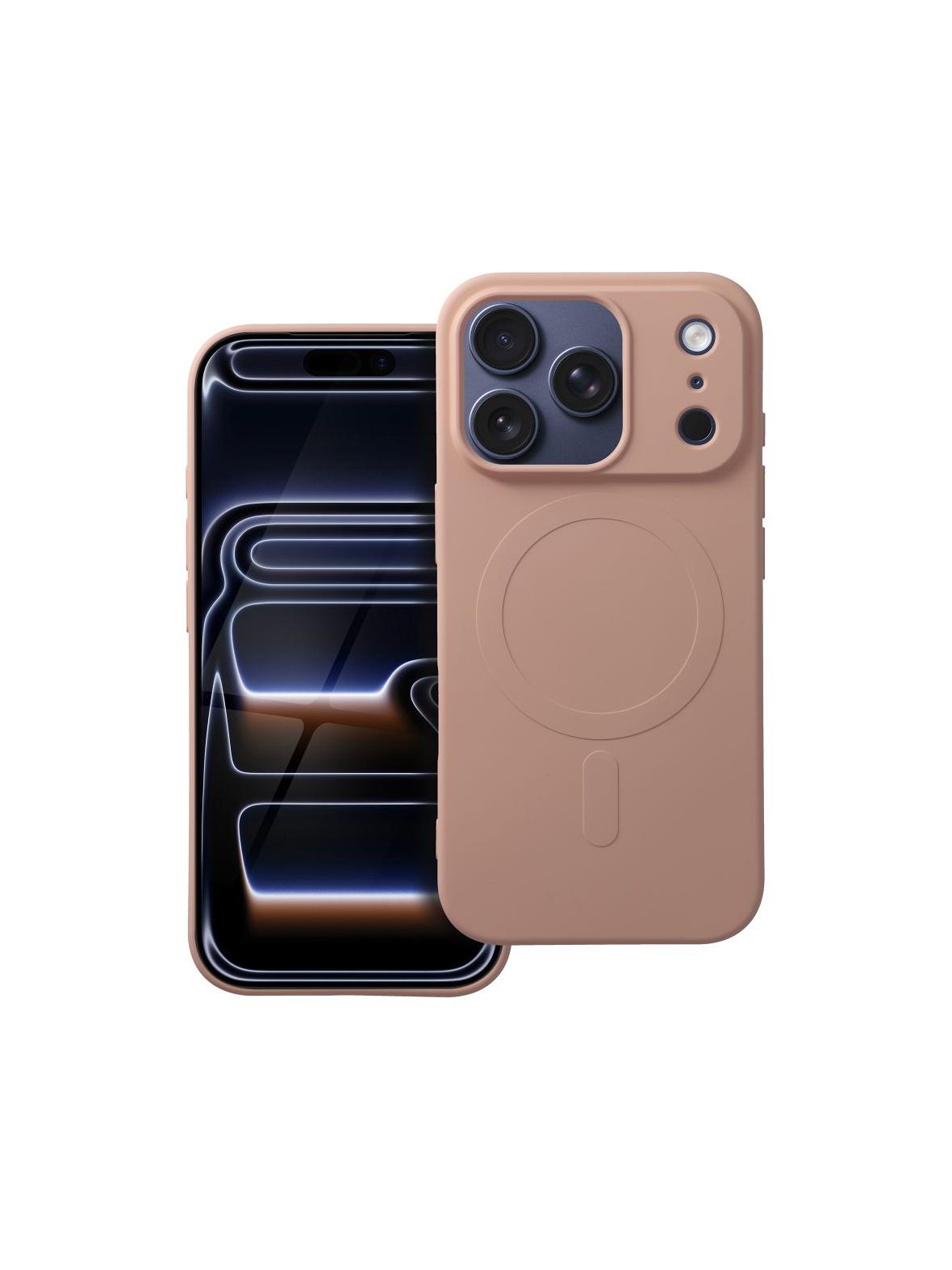 Futerał SILICONE MAG COVER (big hole) kompatybilny z MagSafe do IPHONE 17 Pro różowy