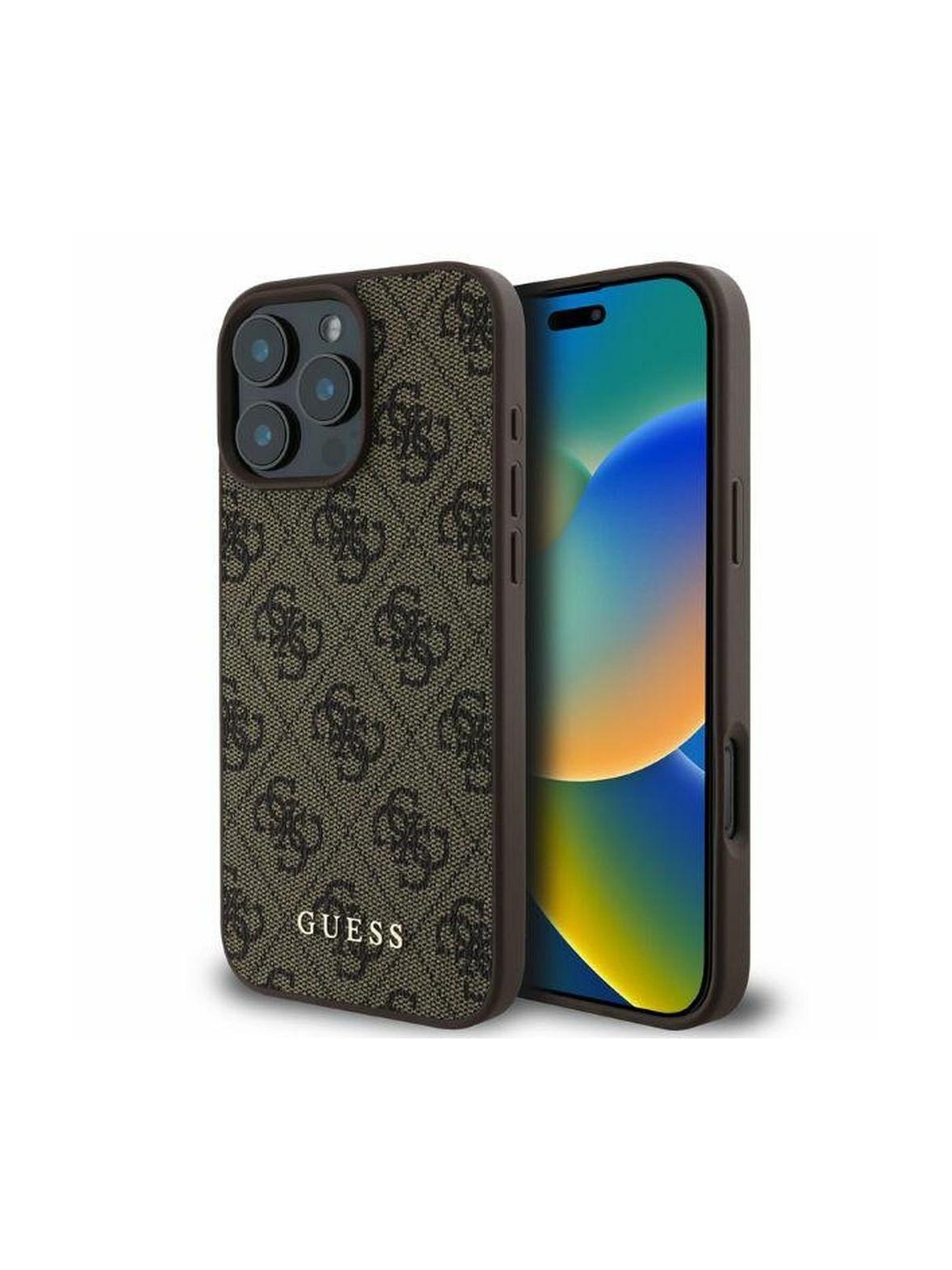 GUESS futerał do IPHONE 16 Pro GUHCP16LG4GFBR (PU 4G Classic) brązowy