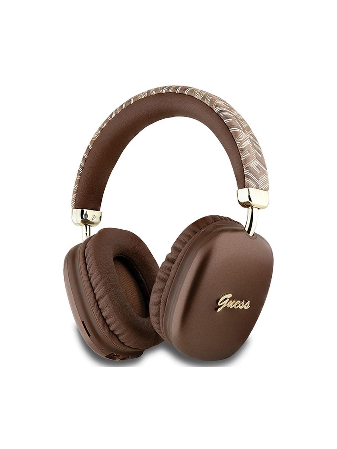 GUESS słuchawki bezprzewodowe bluetooth nauszne GUBHK1GCTCSW (Gcube Metallic Script Logo) brązowe
