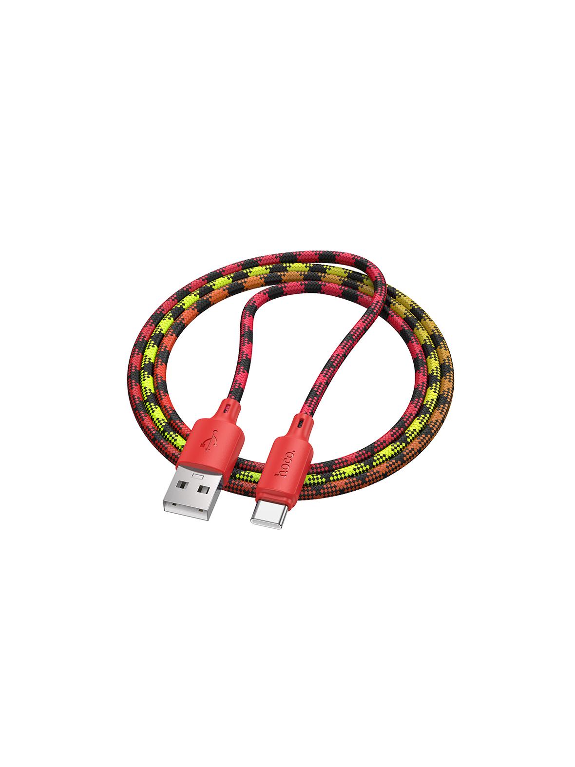 Kabel USB A do USB C Hoco 3A 1 m X116 gradient czerwony