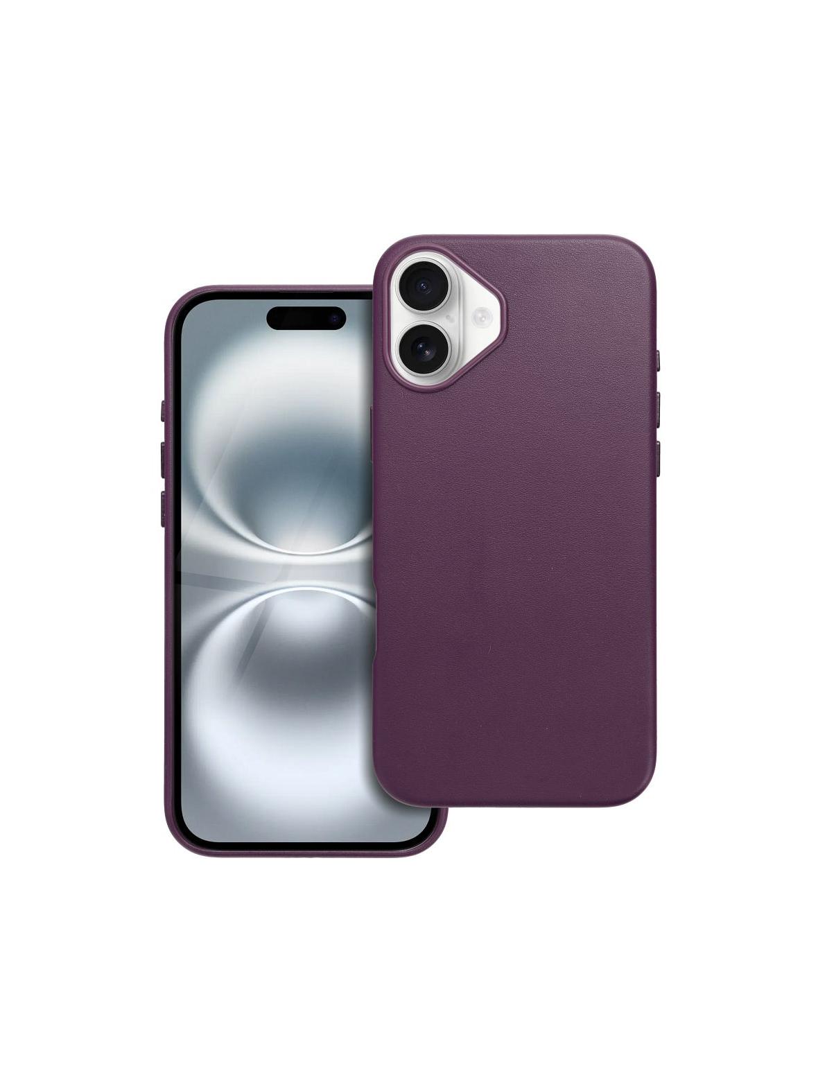 Futerał LEATHER MAG COVER kompatybilny z MagSafe do IPHONE 16 Plus ciemny fioletowy