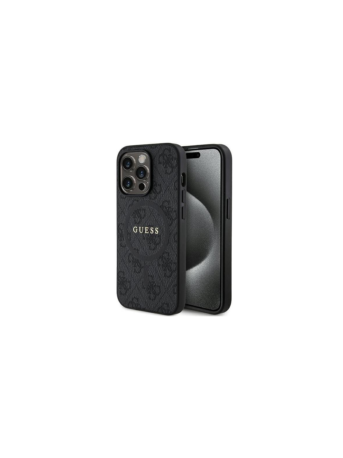 GUESS futerał do IPHONE 14 Pro Max kompatybilny z MagSafe GUHMP14XG4GFRK (4G Ring classic logo) czarny
