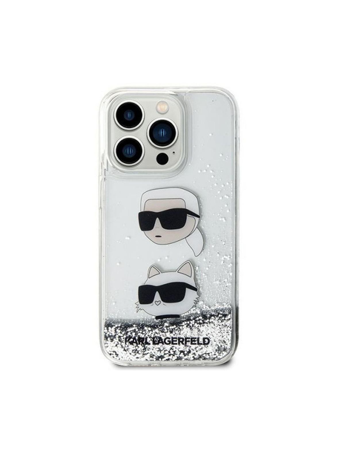 KARL LAGERFELD futerał do IPHONE 11 KLHCN61LDHKCNS (Liquid Glitter KC) biały