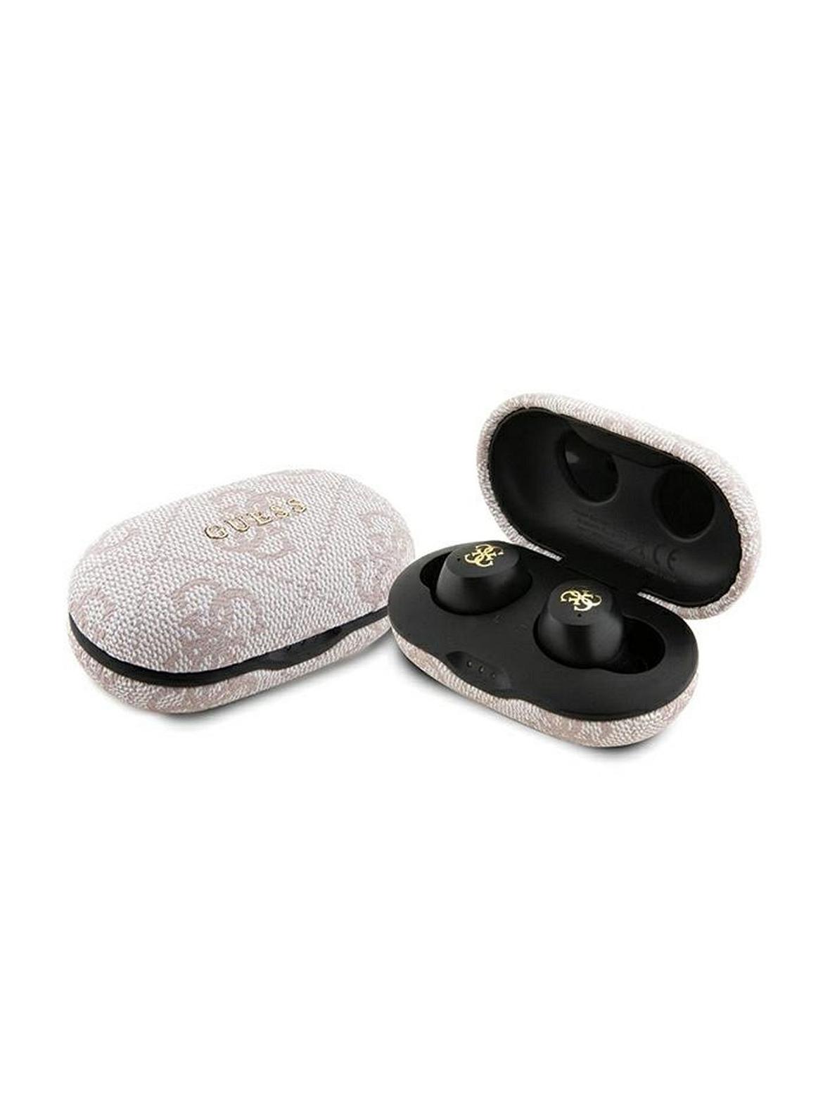 GUESS słuchawki bezprzewodowe bluetooth TWS ENC + stacja dokująca GUTWSP4EGP (4G Metal) różowe
