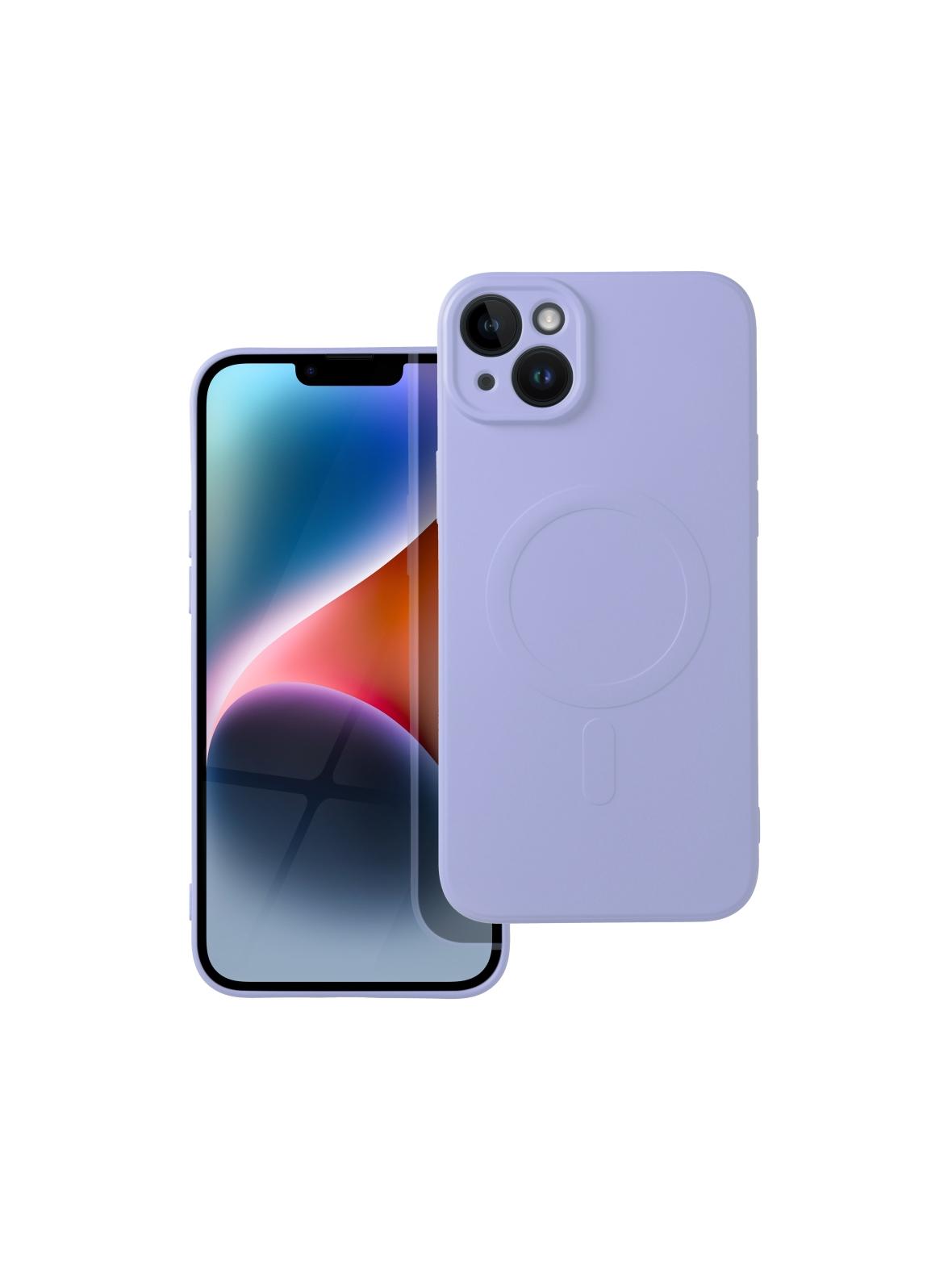 Futerał SILICONE MAG COVER kompatybilny z MagSafe do IPHONE 14 Plus fioletowy