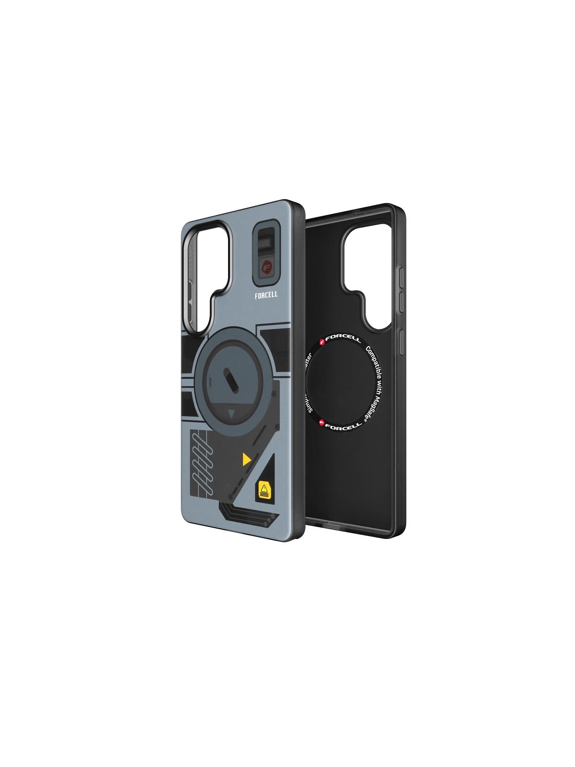 Etui na Samsung S25 Forcell F-Protect Levels Dual Layer 4D technology zgodny z MagSafe Military Drop-Test cyber grey