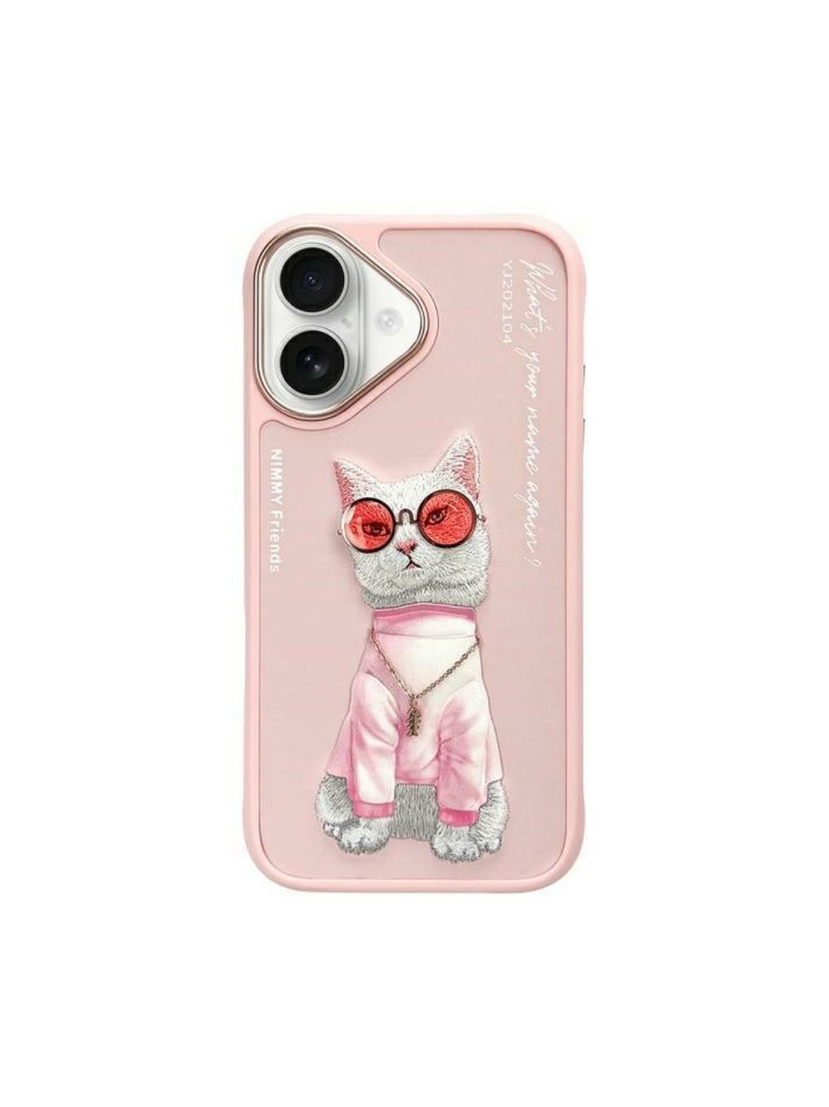 NIMMY futerał GLASSES COOL CAT do IPHONE 16 różowy