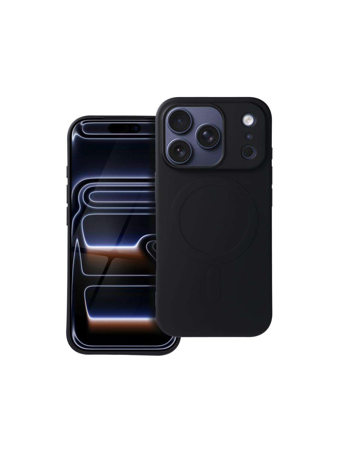 Futerał SILICONE MAG COVER (big hole) kompatybilny z MagSafe do IPHONE 17 Pro czarny