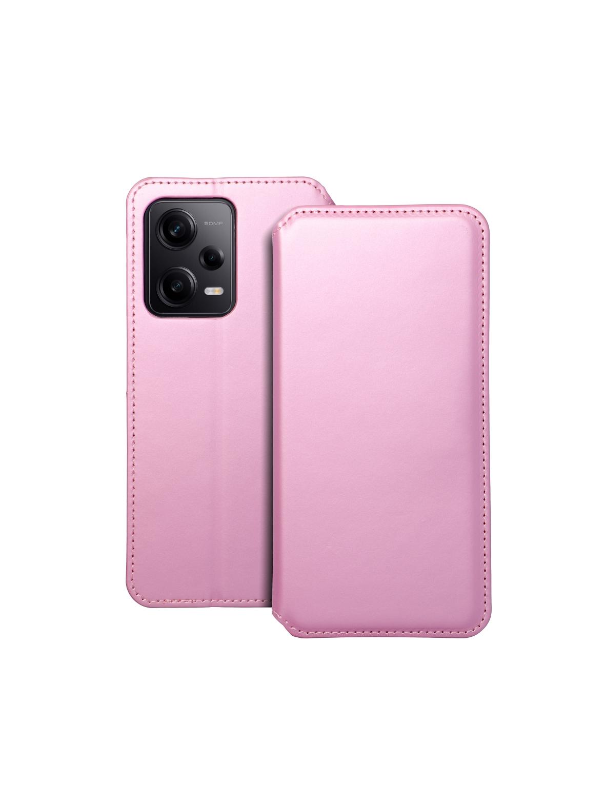 Kabura DUAL POCKET Book do XIAOMI Redmi Note 12 Pro 5G jasny różowy