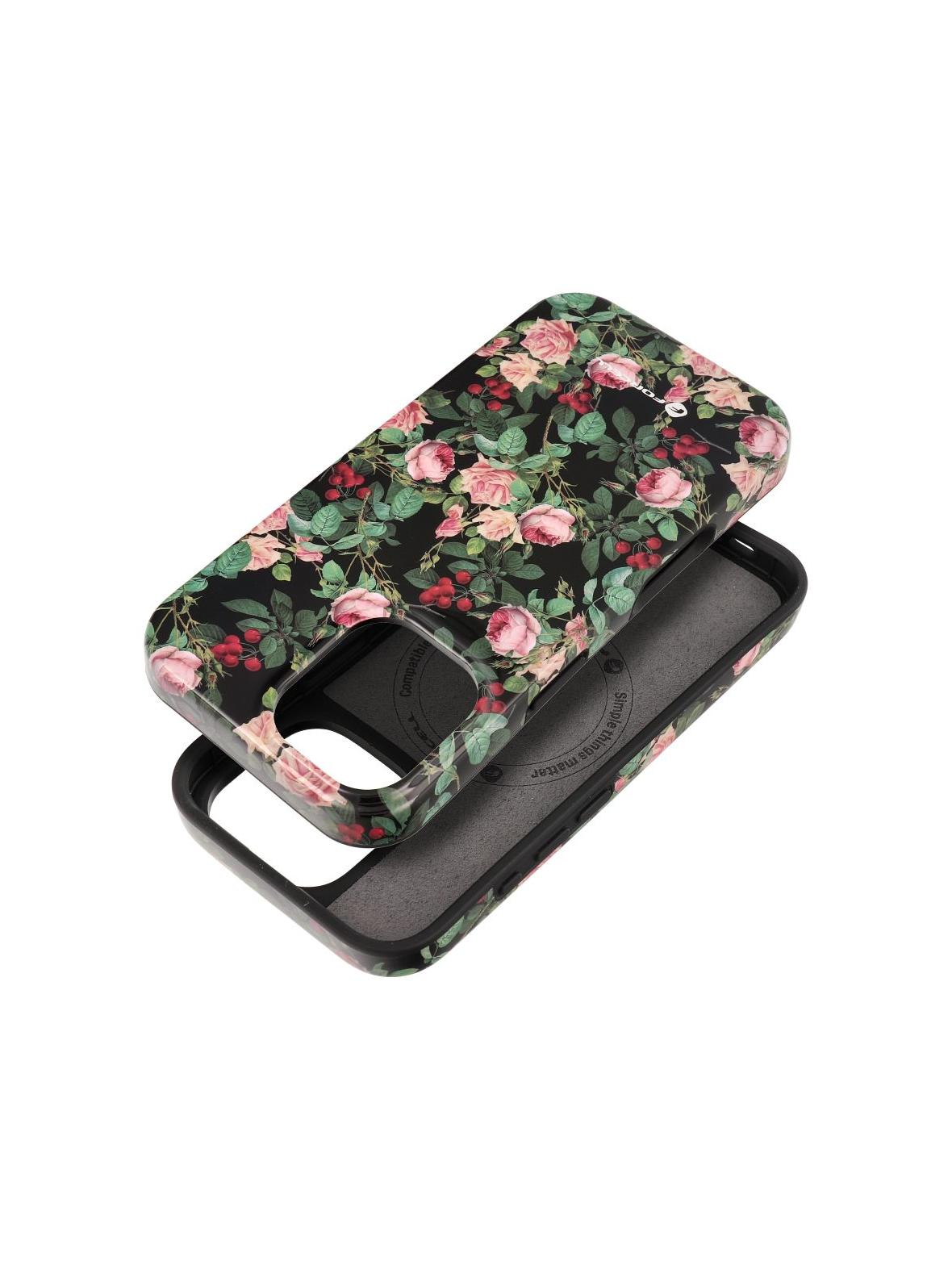 Etui na iPhone 16 Forcell F-Protect Mirage zgodny z MagSafe Military Drop-Test rose drama