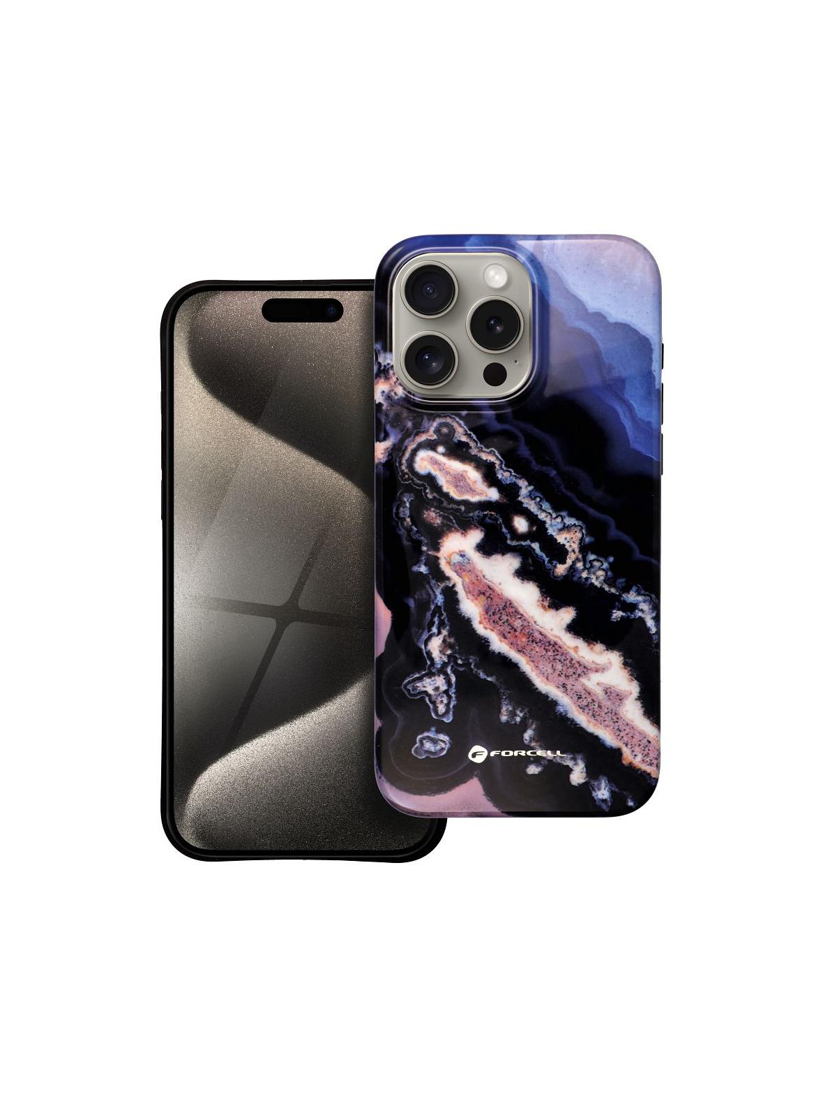 Etui na iPhone 15 PRO MAX Forcell F-Protect Mirage zgodny z MagSafe Military Drop-Test gold island