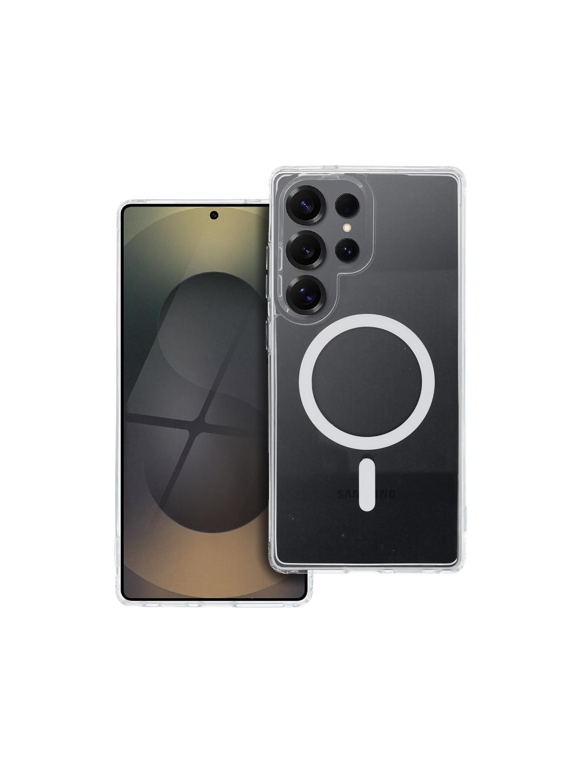 Drop Glue Colorful Ring Mag Cover kompatybilny z MagSafe pasuje do SAMSUNG S25 ULTRA biały