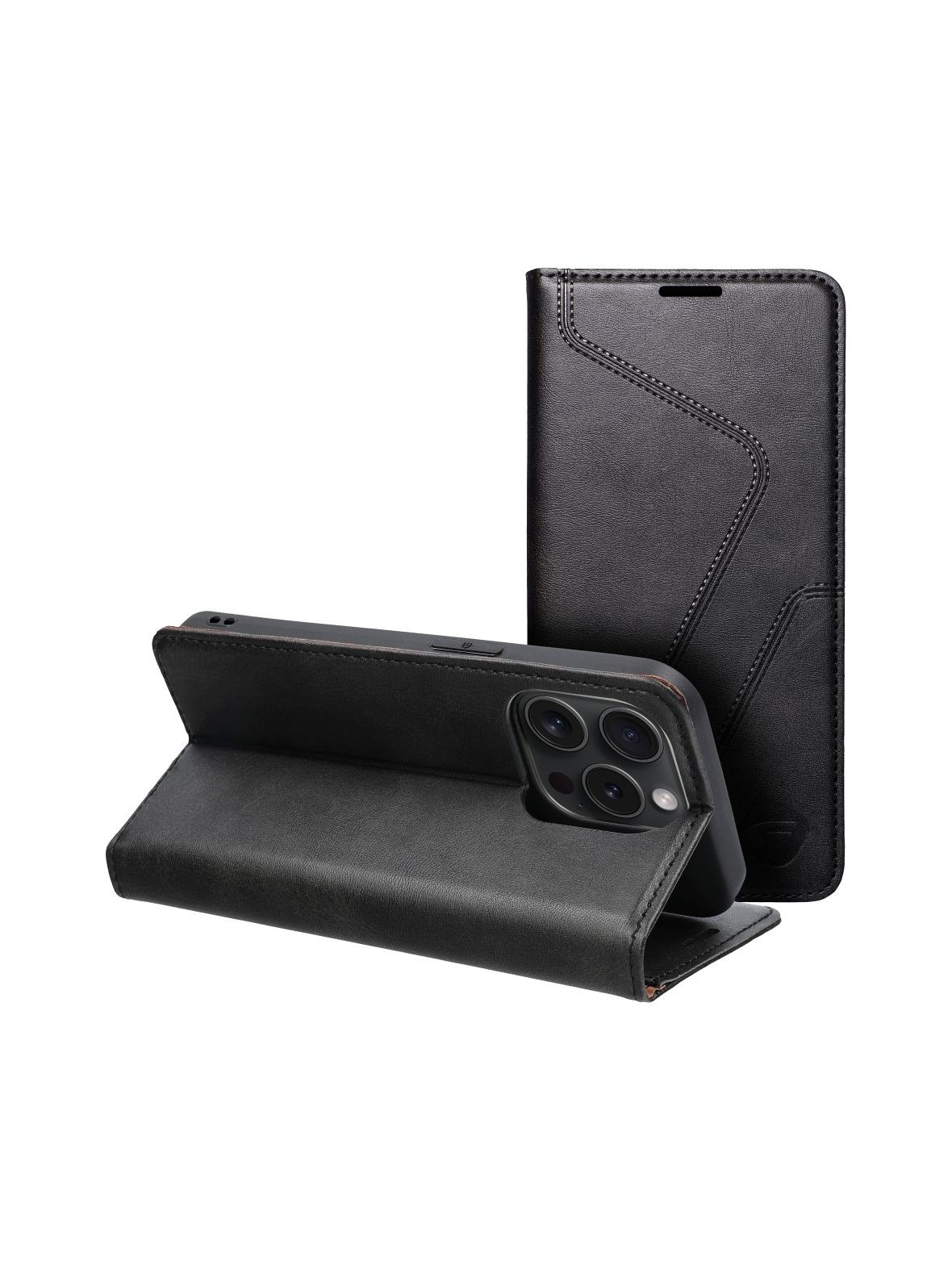 Pokrowiec na iPhone 15 PRO Forcell F-Protect RFID Blocker Book czarny