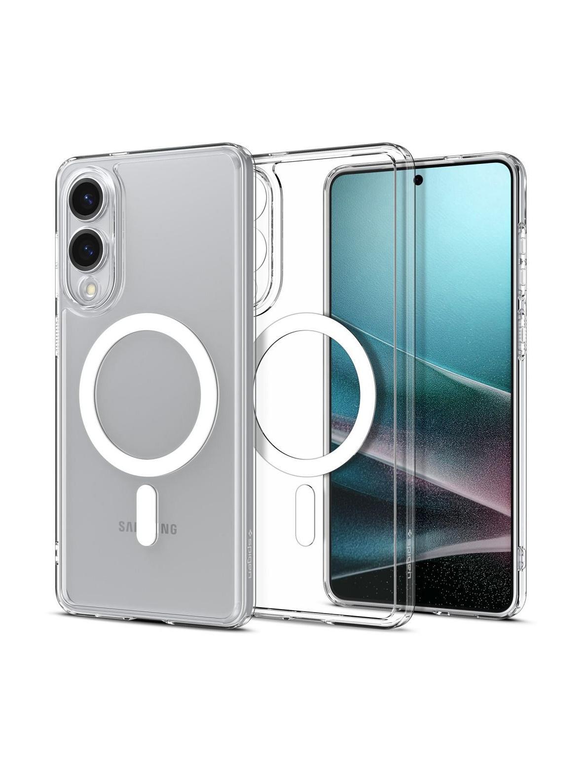 SPIGEN futerał ULTRA HYBRID MAG kompatybilny z MagSafe do SAMSUNG S25 Edge clear white