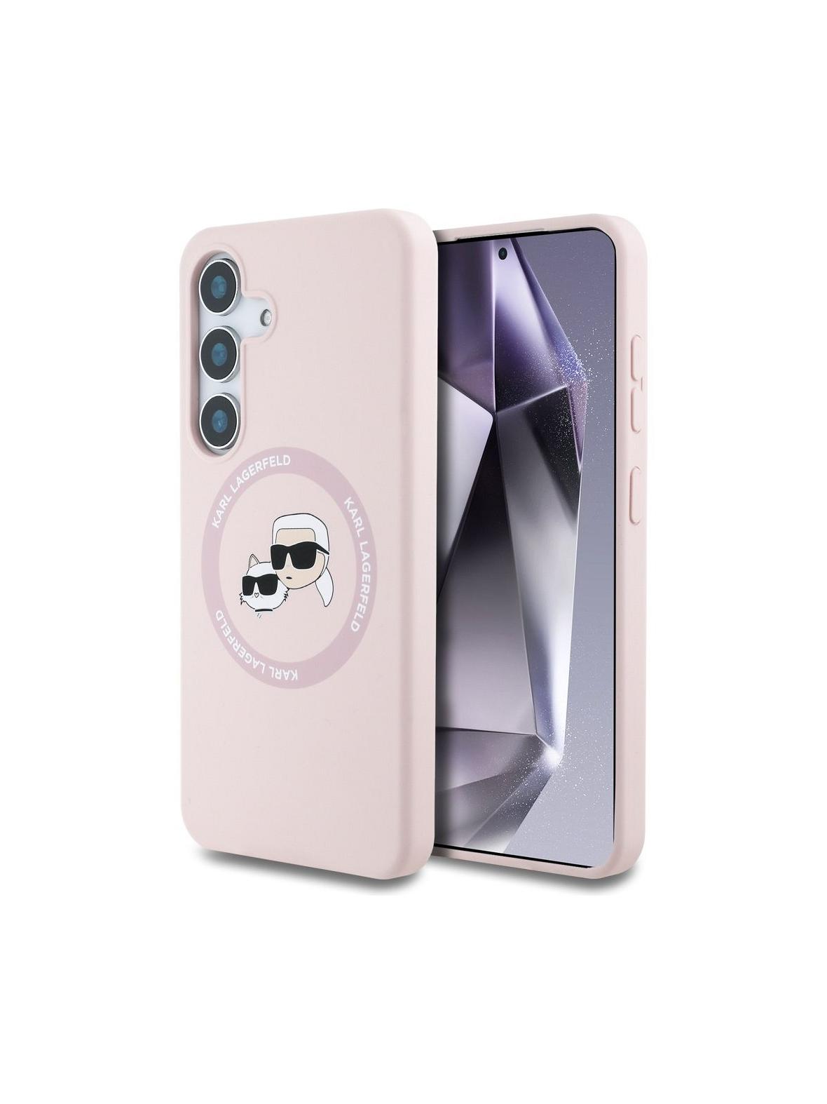 KARL LAGERFELD futerał do SAMSUNG S25 KLHMS25SSKCHTCP (Magnetic Silicone Double Heads) różowy