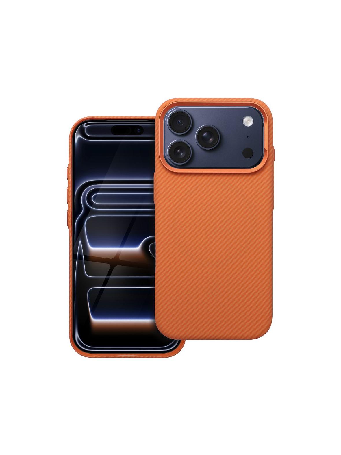 Futerał do iPhone 16 PRO MAX Kevlar zgodny z MagSafe pomarańczowy