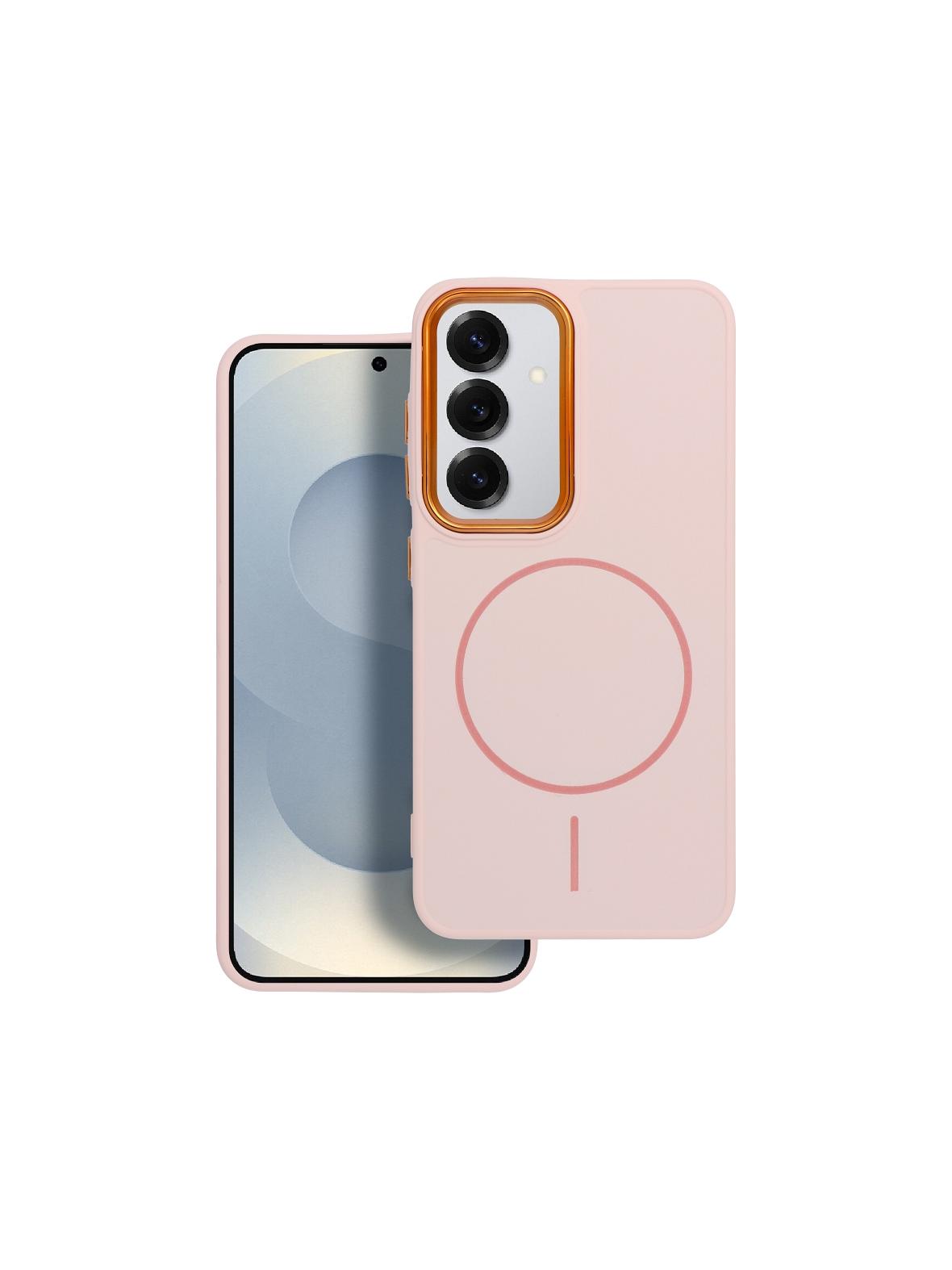 Futerał FRAME MAG COVER kompatybilny z MagSafe do SAMSUNG S26 pudrowy róż