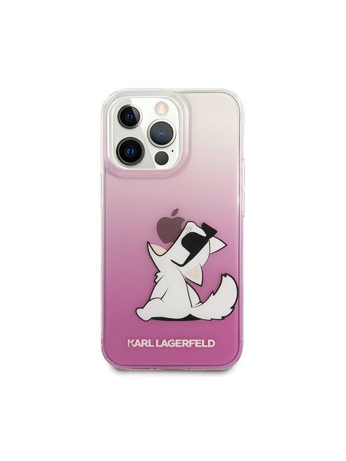 Oryginalne Etui KARL LAGERFELD Hardcase KLHCP14LCFNRCPI do iPhone 14 PRO (Choupette Eat / różowy)