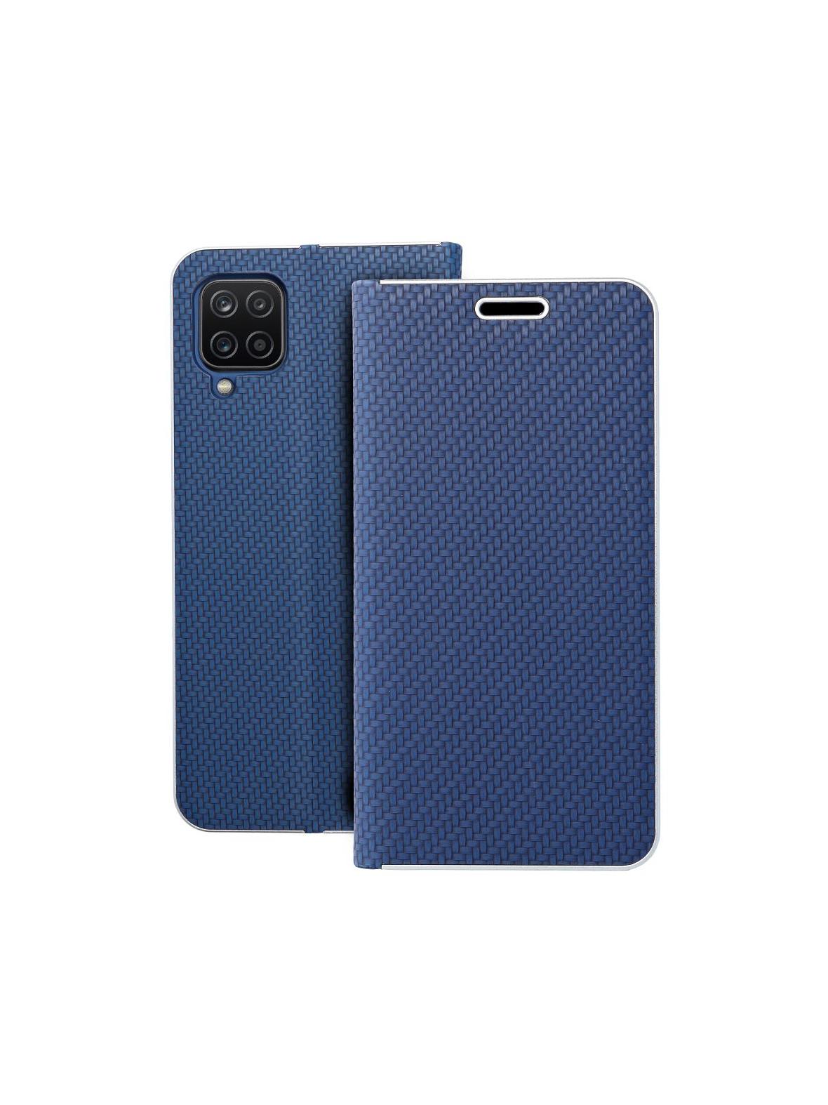 Kabura LUNA Book Carbon do SAMSUNG A12 / M12 niebieski