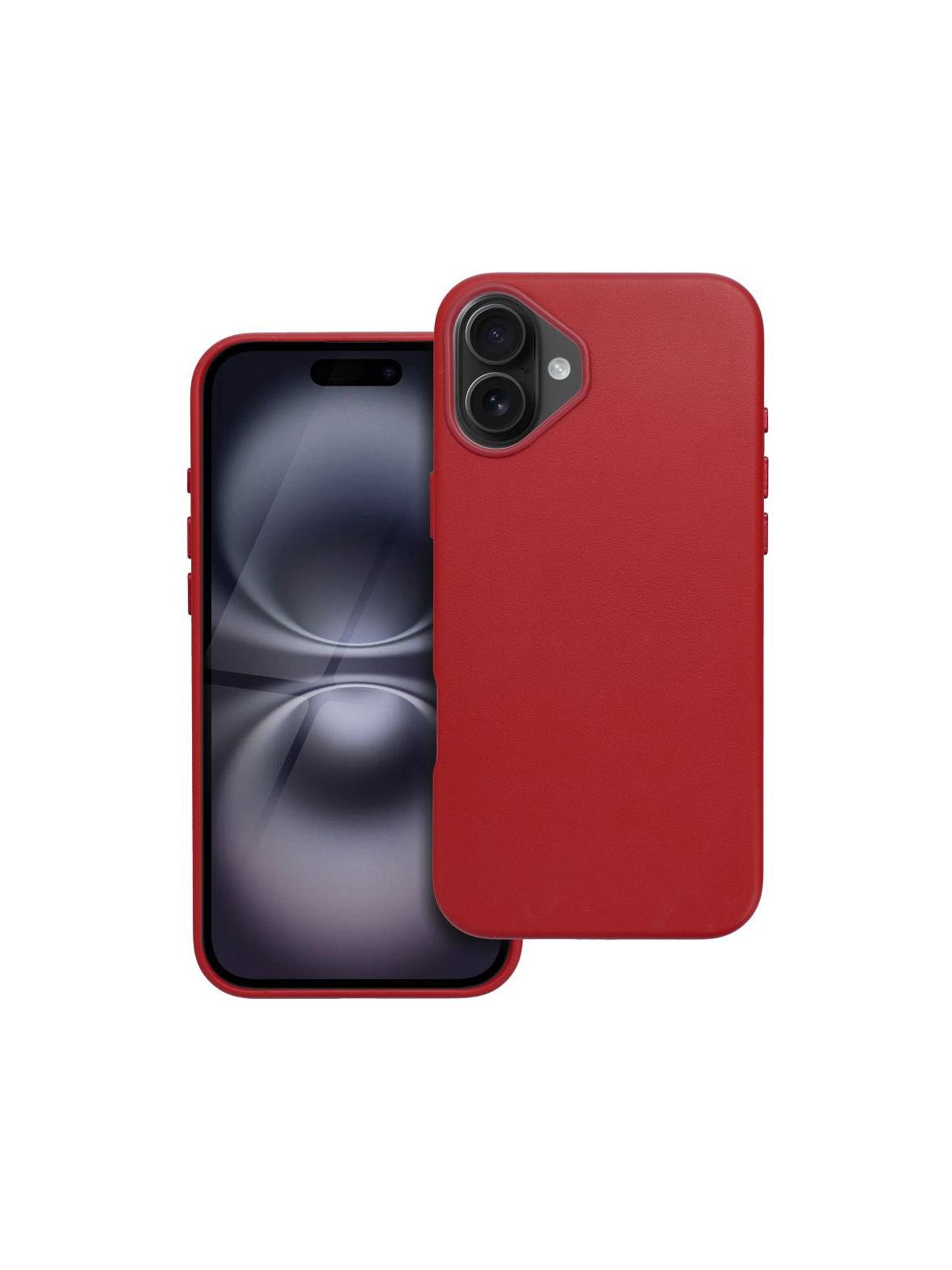 Futerał LEATHER MAG COVER kompatybilny z MagSafe do IPHONE 16 Plus czerwony