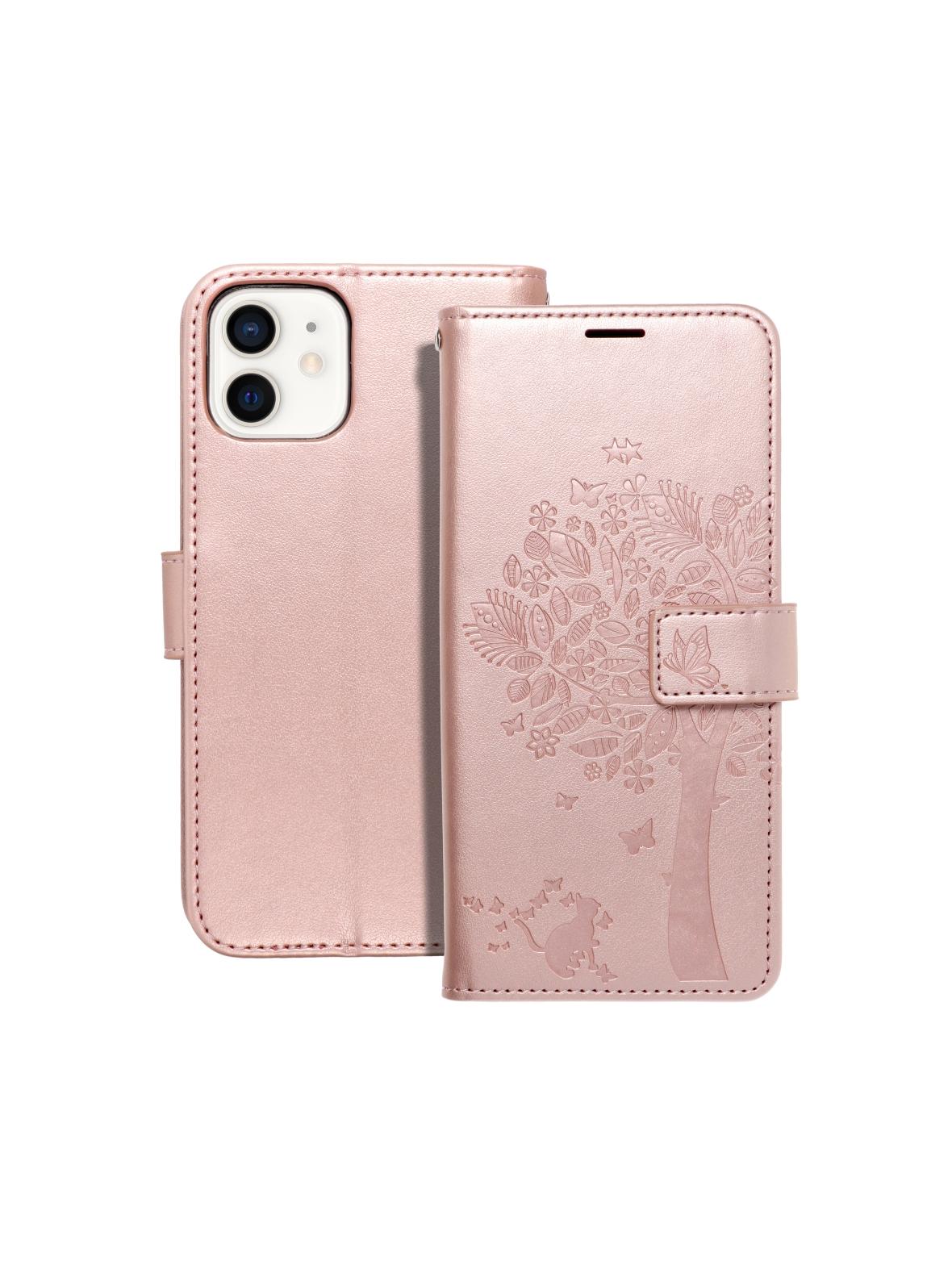 Kabura MEZZO Book do IPHONE 12 / 12 PRO drzewo złoty róż