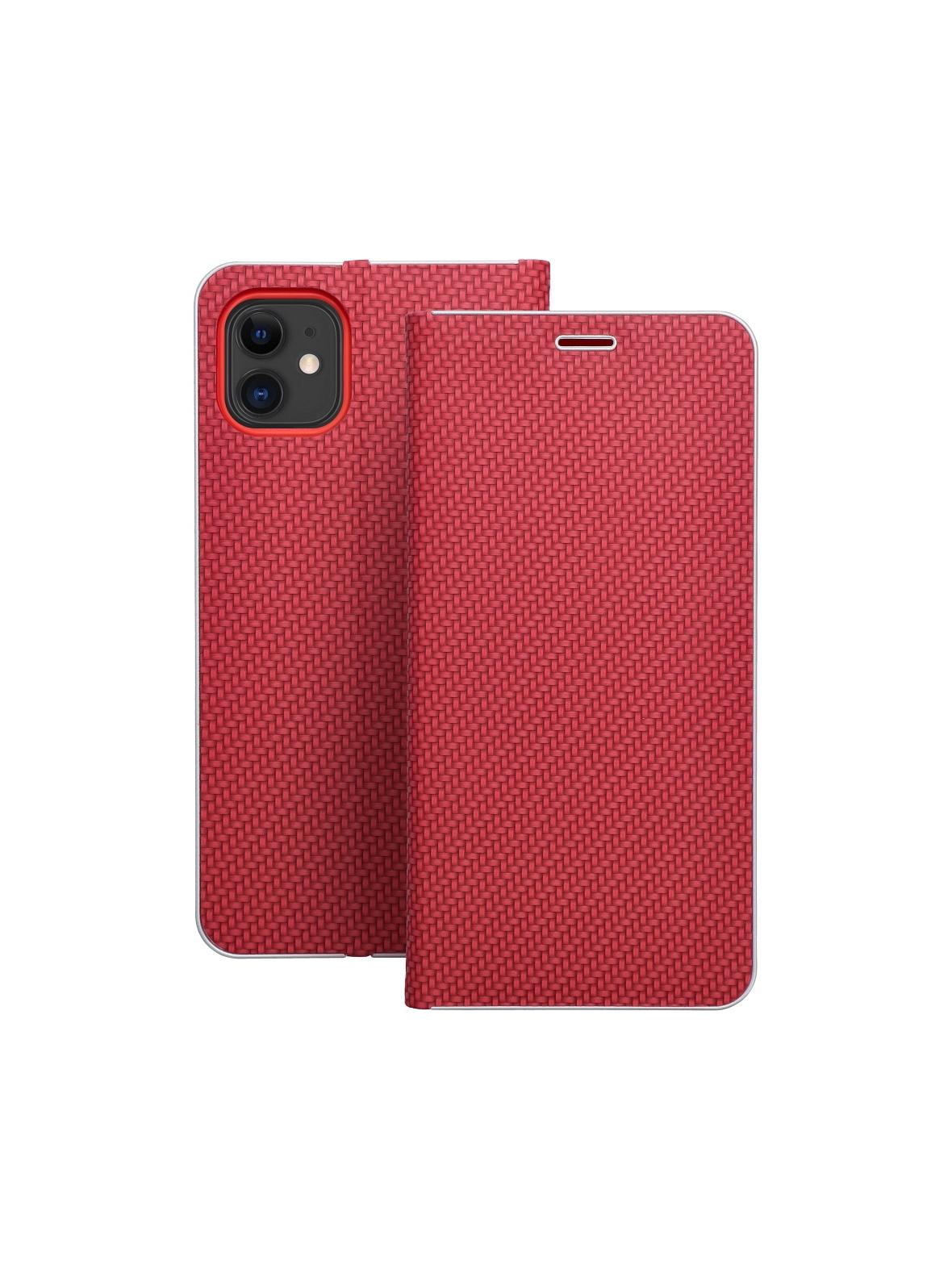 Kabura LUNA Book Carbon do IPHONE 11 czerwony