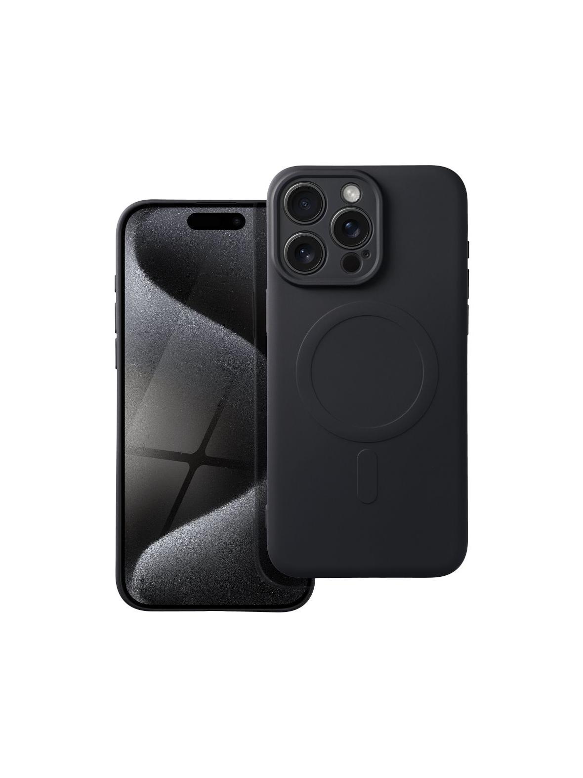 Futerał SILICONE MAG COVER kompatybilny z MagSafe do IPHONE 15 Pro Max czarny