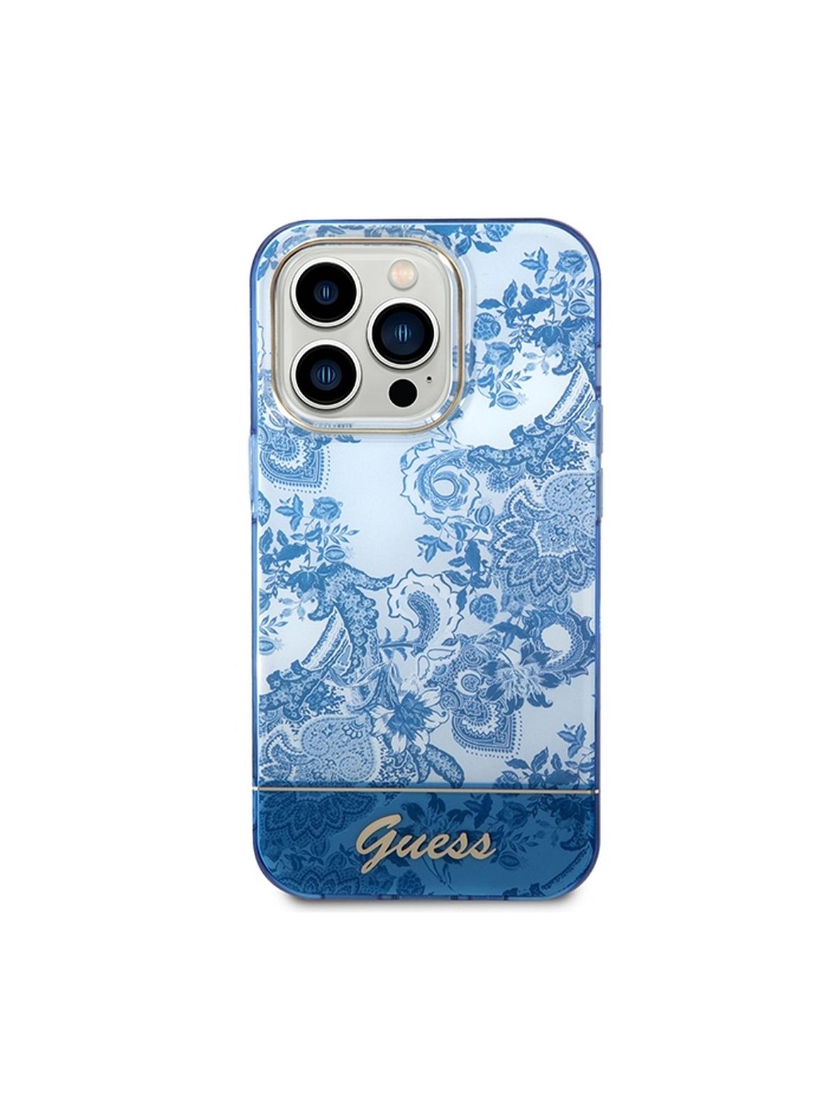 GUESS futerał do IPHONE 14 Pro GUHCP14LHGPLHB (IML Electro Cam TDJ) niebieski