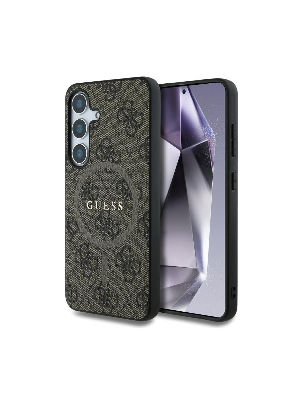 GUESS futerał do SAMSUNG S25 GUHMS25SG4GFRW (Magnetic PU 4G Ring Classic Logo) brązowy