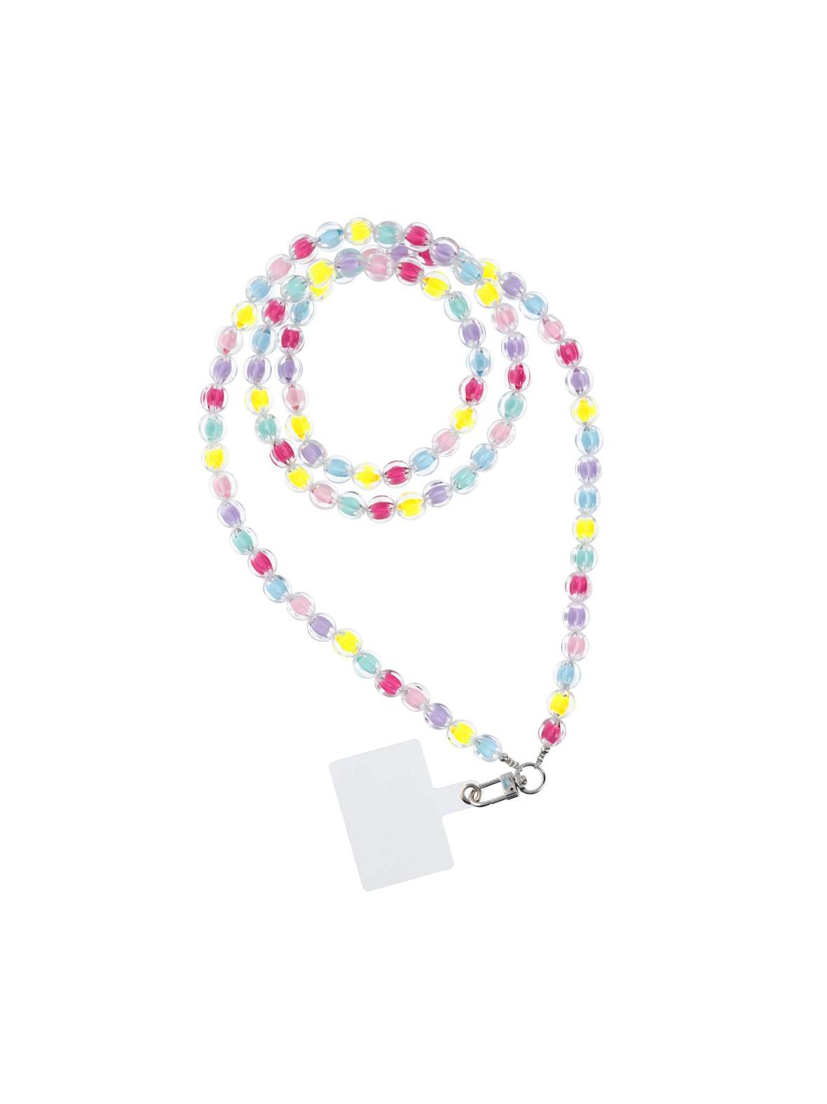 Smycz do telefonu, Zawieszka do telefonu - COLORFUL / długość sznura 120cm (60cm w pętli) / na szyję - mutlicolor