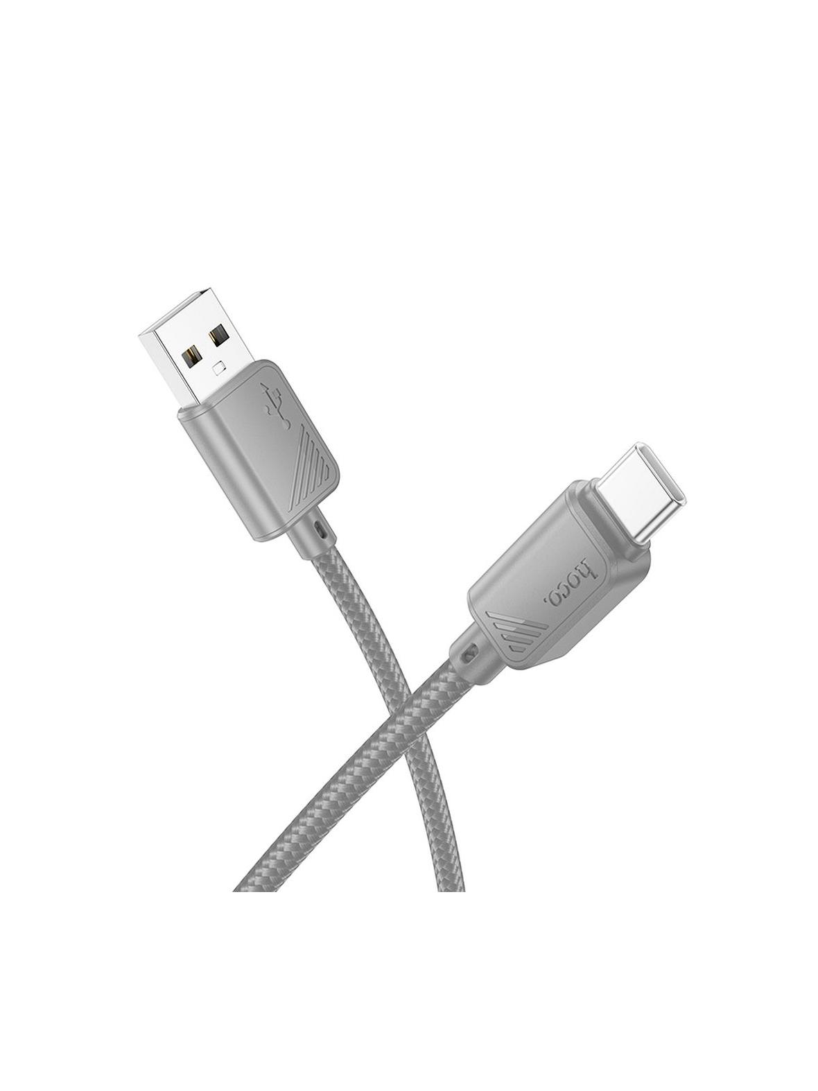 Kabel USB A do USB C Hoco 3A 1 m X113 szary