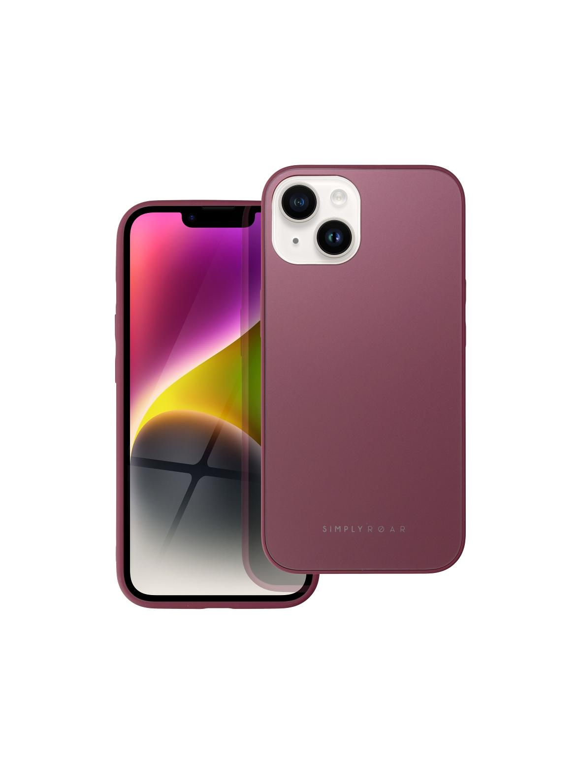 ROAR futerał MATTE GLASS do IPHONE 14 bordowy