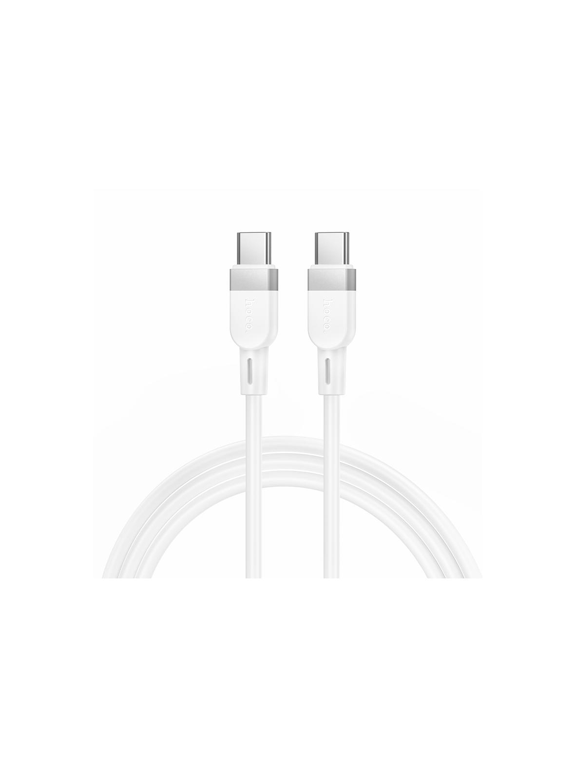 Kabel USB C do USB C Hoco 3A 60W Silikonowy 1 m X109 biały