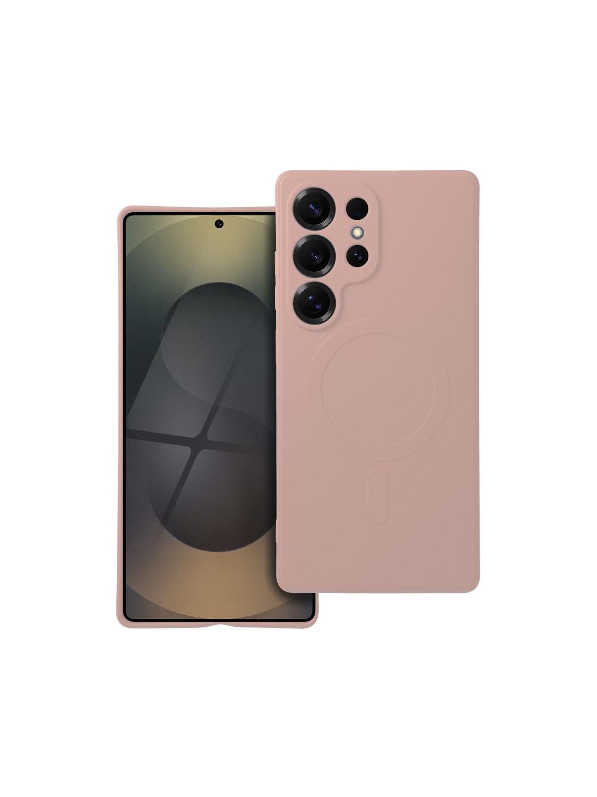 Futerał SILICONE MAG COVER kompatybilny z MagSafe do SAMSUNG S25 Ultra różowy