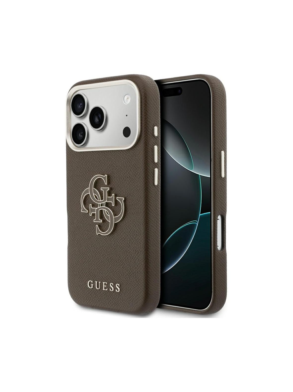 GUESS futerał do IPHONE 17 Pro GUHCP17L5PS4RGGW (PU FW Resin Logo) brązowy