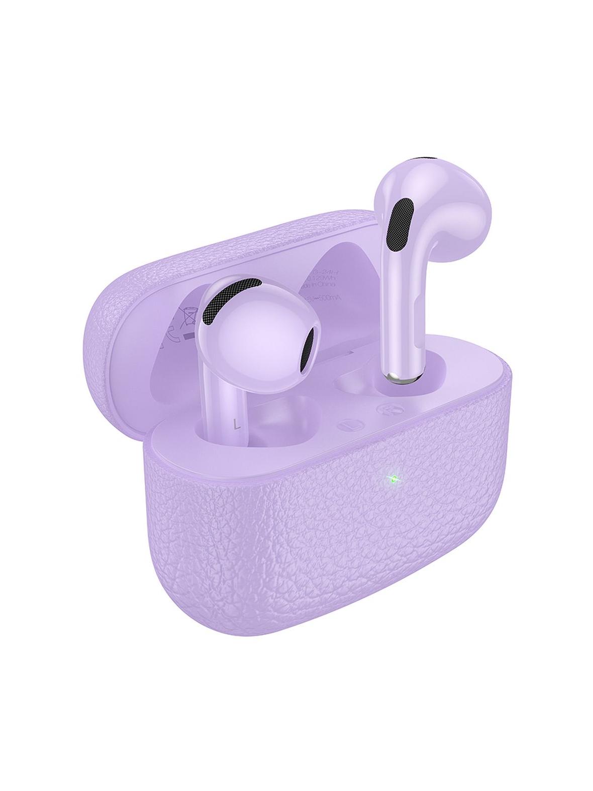 Słuchawki bezprzewodowe douszne Hoco TWS EQ15 fioletowe