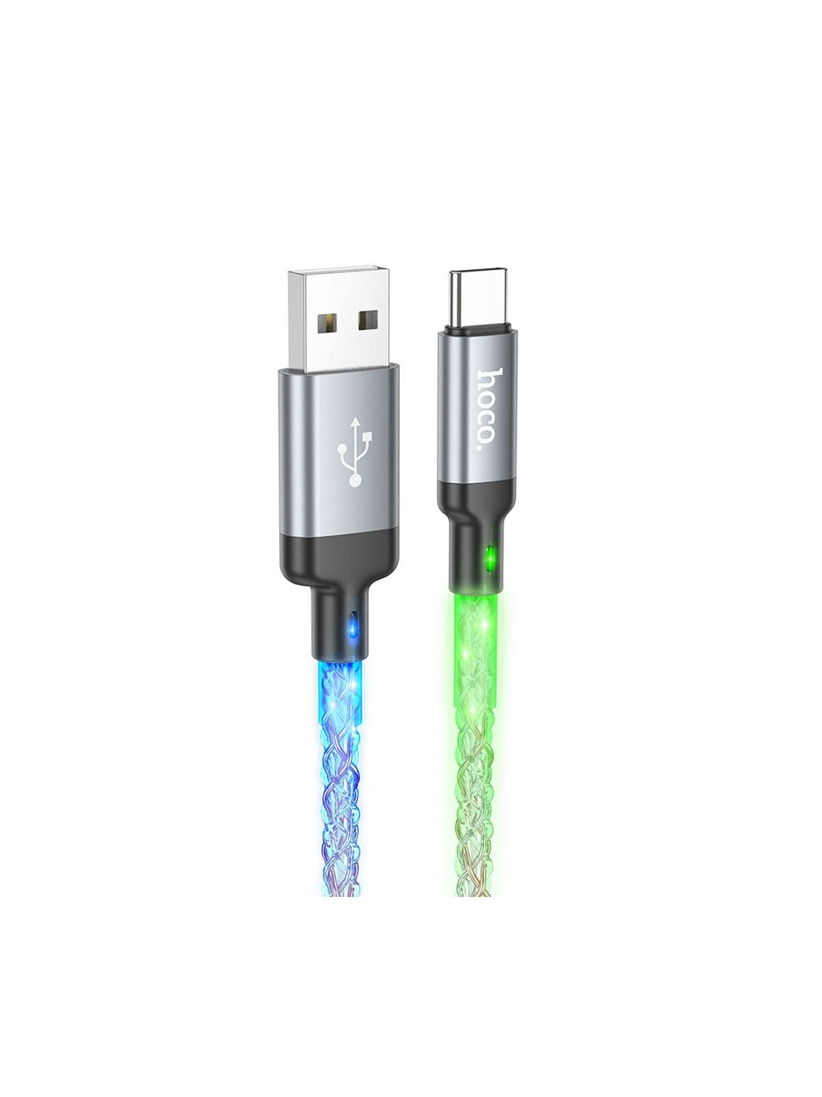 Kabel USB A do USB C Hoco 3A 1 m U112 szary
