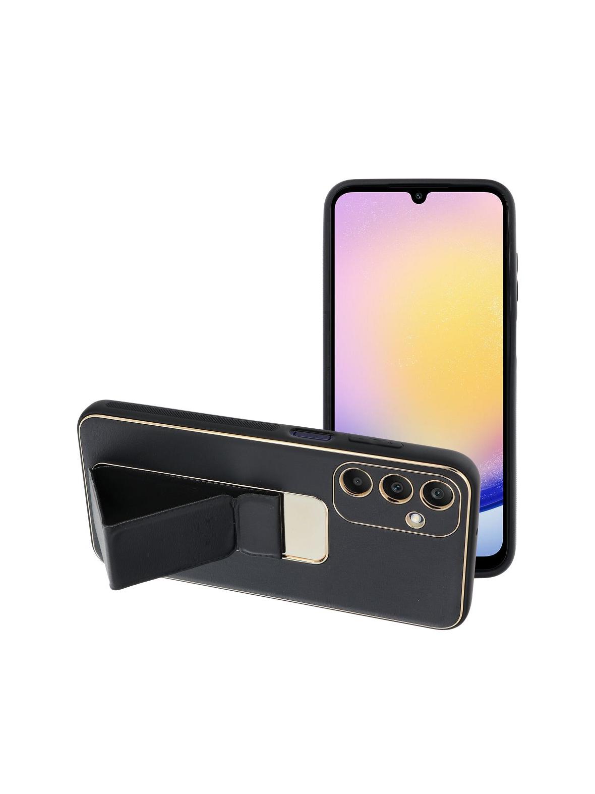 Futerał LEATHER CASE KICKSTAND do SAMSUNG A25 5G czarny