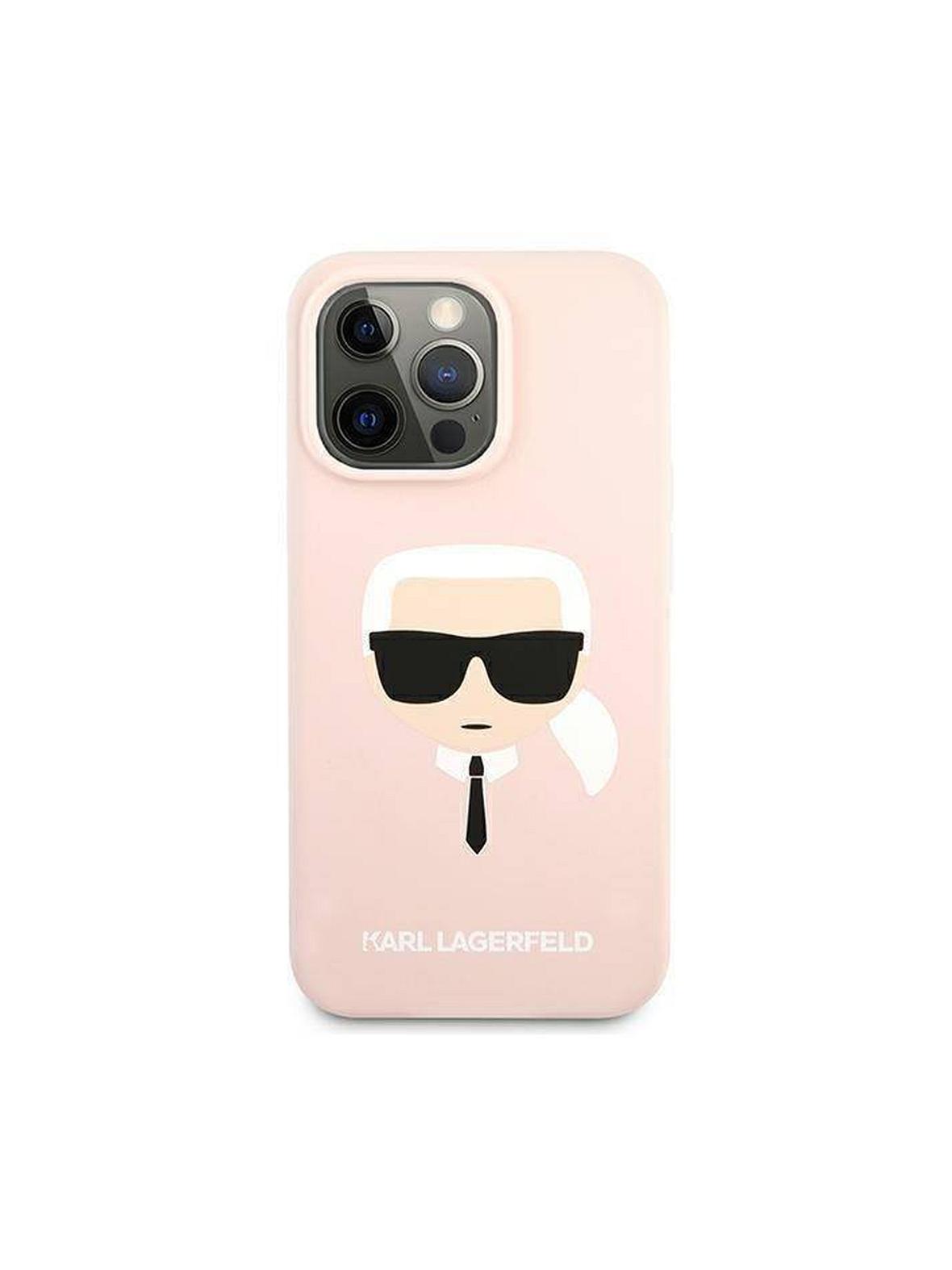 KARL LAGERFELD futerał do IPHONE 13 Pro KLHCP13LSLKHLP (Silicone K. Head) rózowy