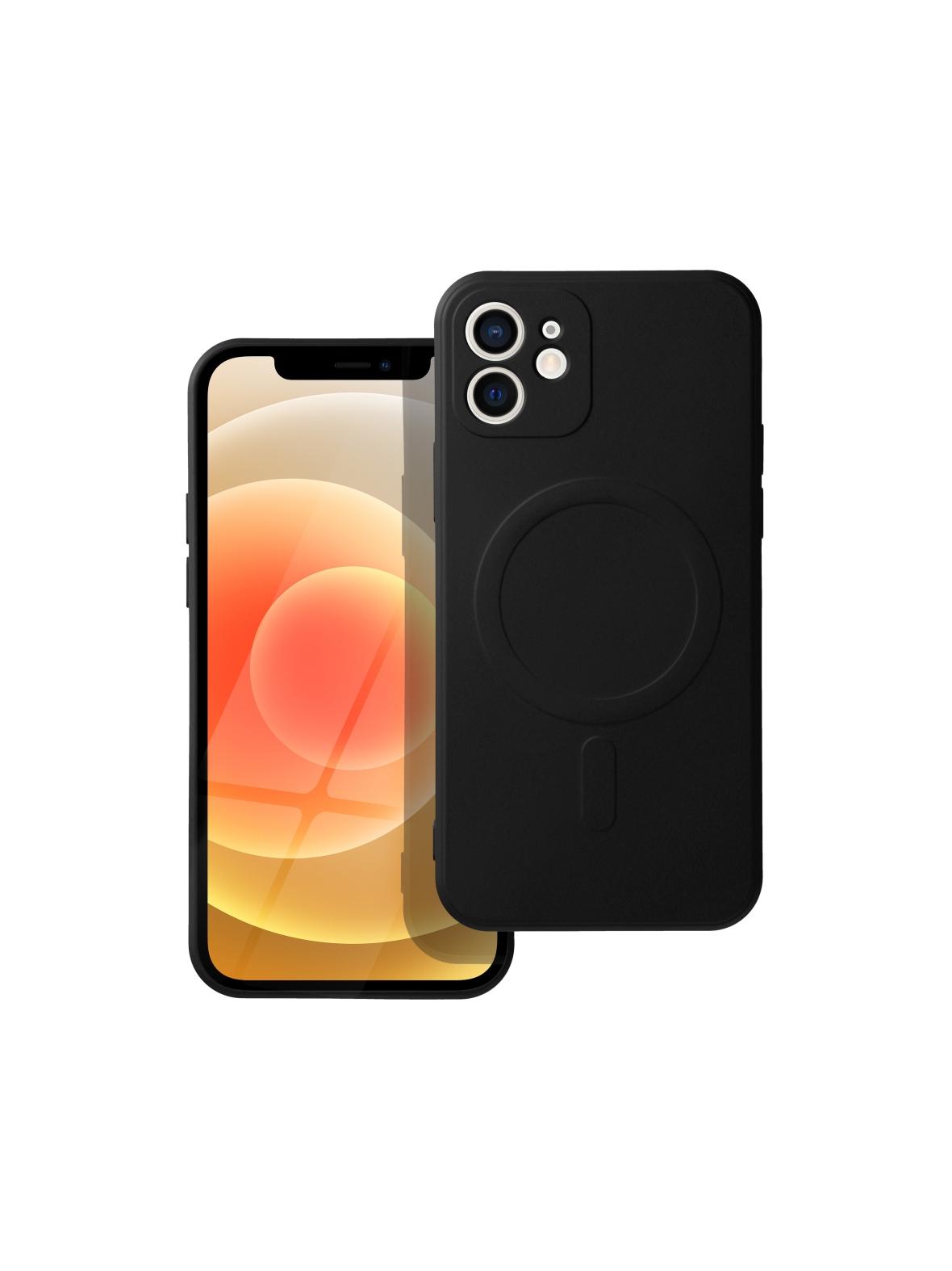 Futerał SILICONE MAG COVER kompatybilny z MagSafe do IPHONE 12 czarny