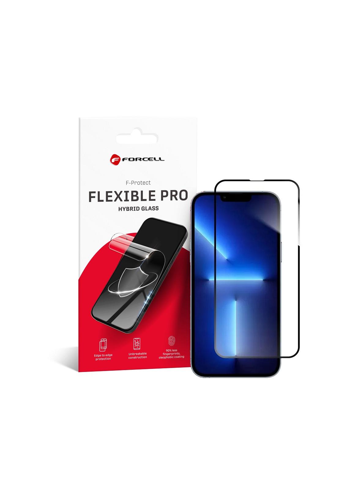 Szkło hybrydowe do iPhone 13 PRO MAX / 14 PLUS Forcell Flexible 5D czarne