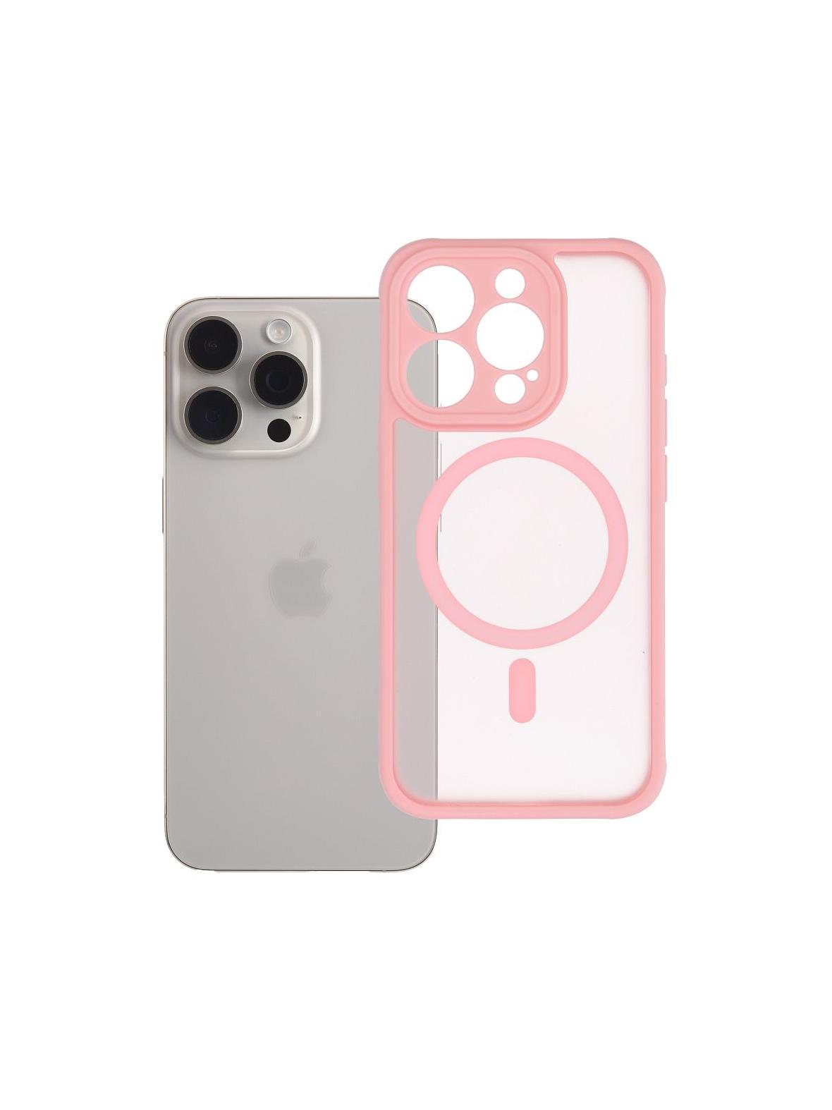 Futerał do iPhone 15 PRO Full Matte Mag Cover zgodny z MagSafe jasnoróżowy