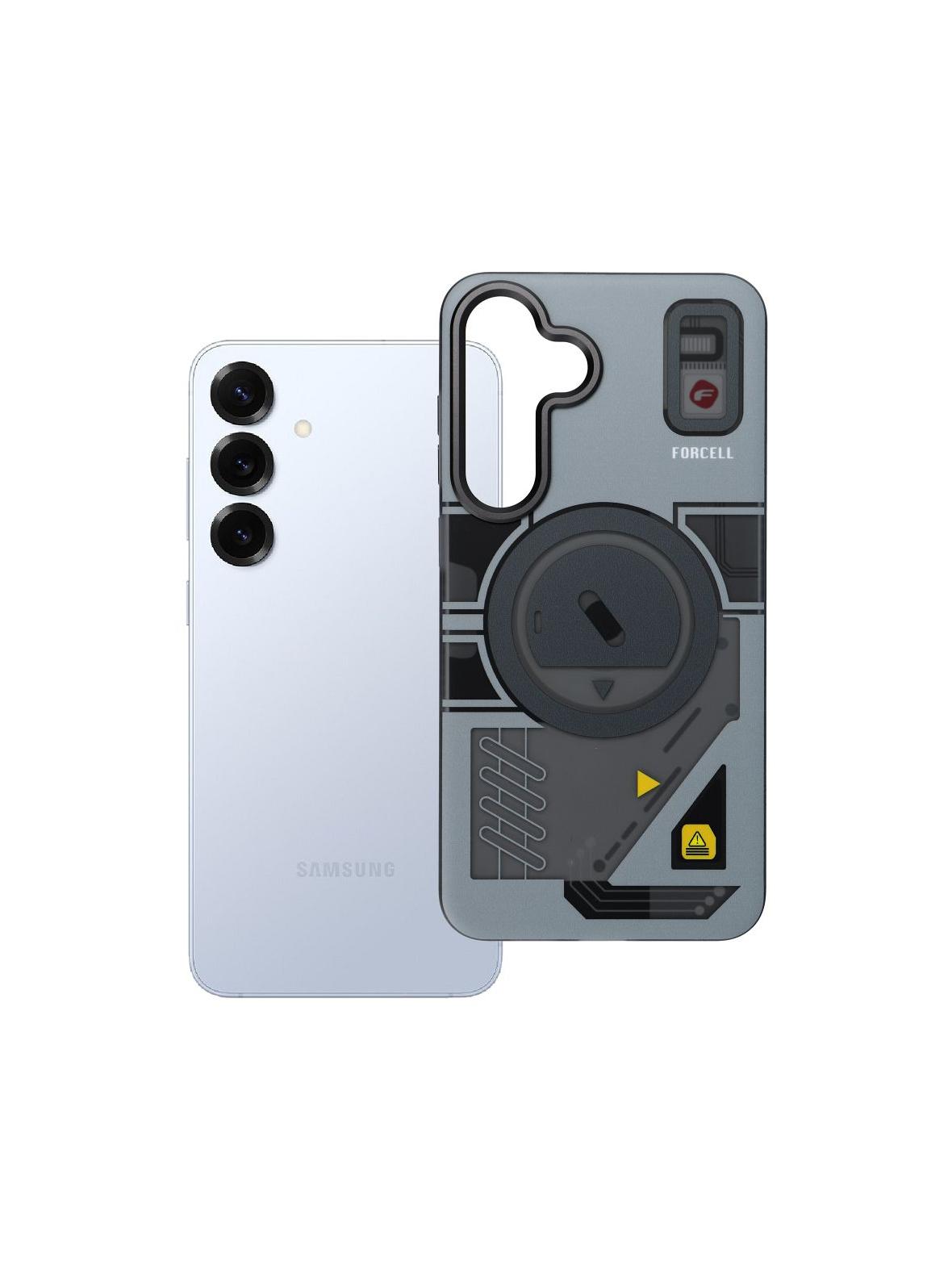 Etui na Samsung S25 PLUS Forcell F-Protect Levels Dual Layer 4D technology zgodny z MagSafe Military Drop-Test cyber grey
