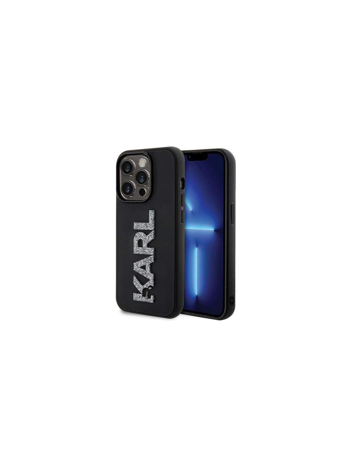 KARL LAGERFELD futerał do IPHONE 15 Pro KLHCP15L3DMBKCK (3D Logo Glitter) czarny