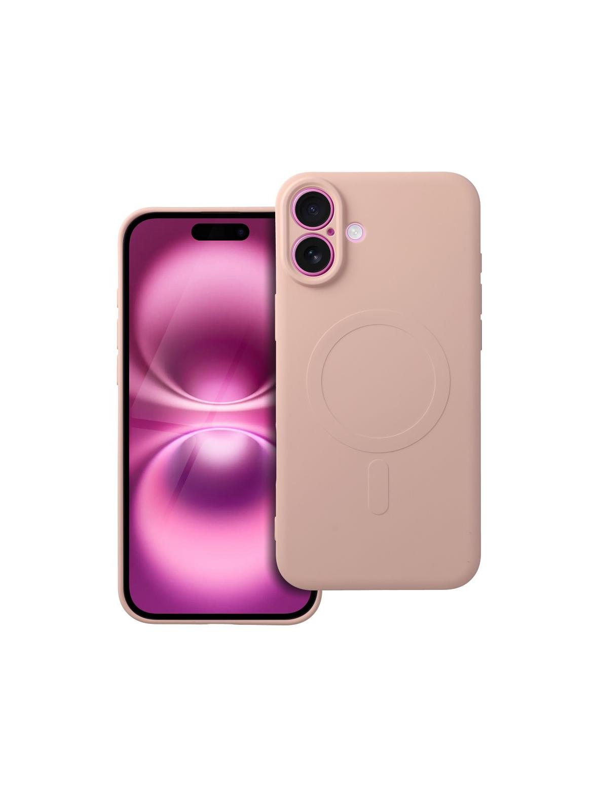 Futerał SILICONE MAG COVER kompatybilny z MagSafe do IPHONE 16 Plus różowy