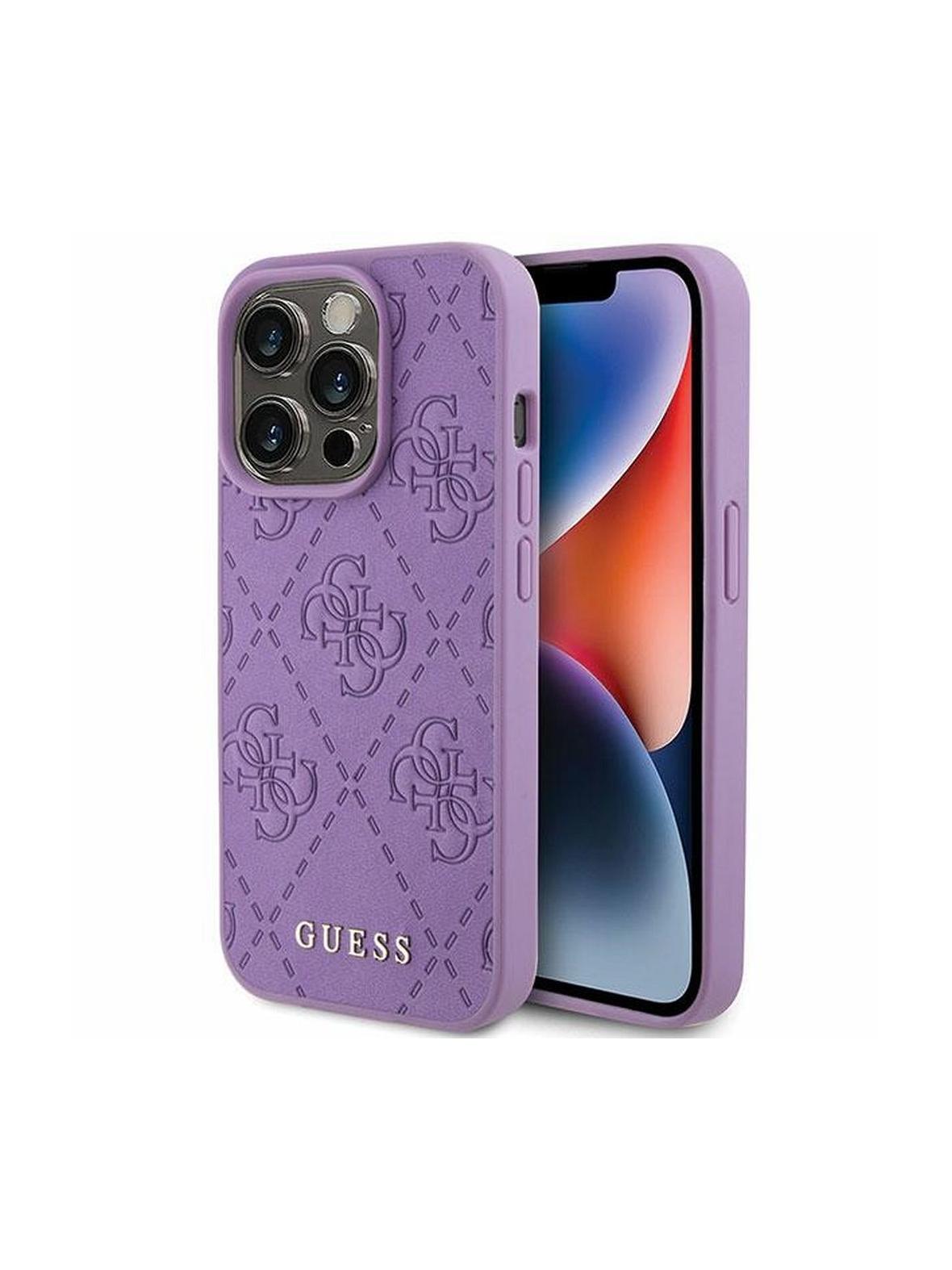 GUESS futerał do IPHONE 15 Pro Max GUHCP15XP4EPMU (Quilted 4G Classic) jasny fiolet