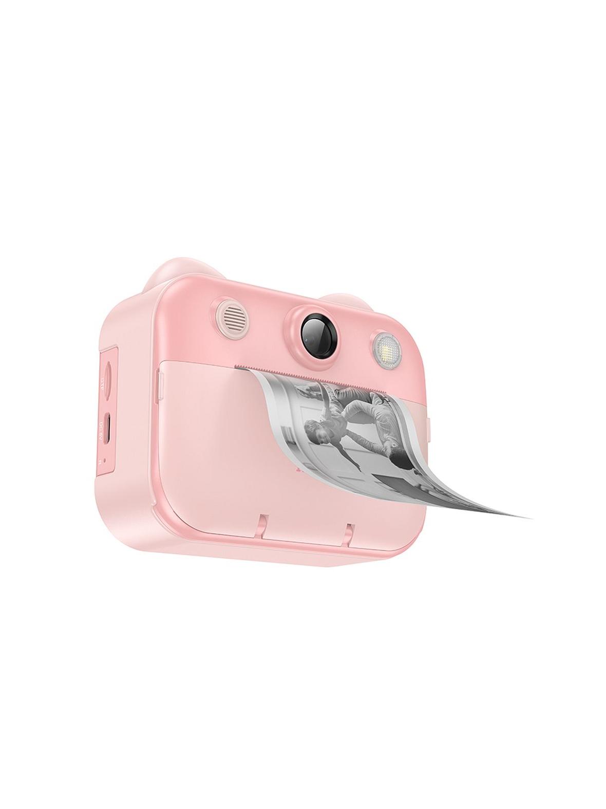Aparat cyfrowy dla dzieci z drukarką i funkcją selfie Hoco 2,4" DV204 różowy