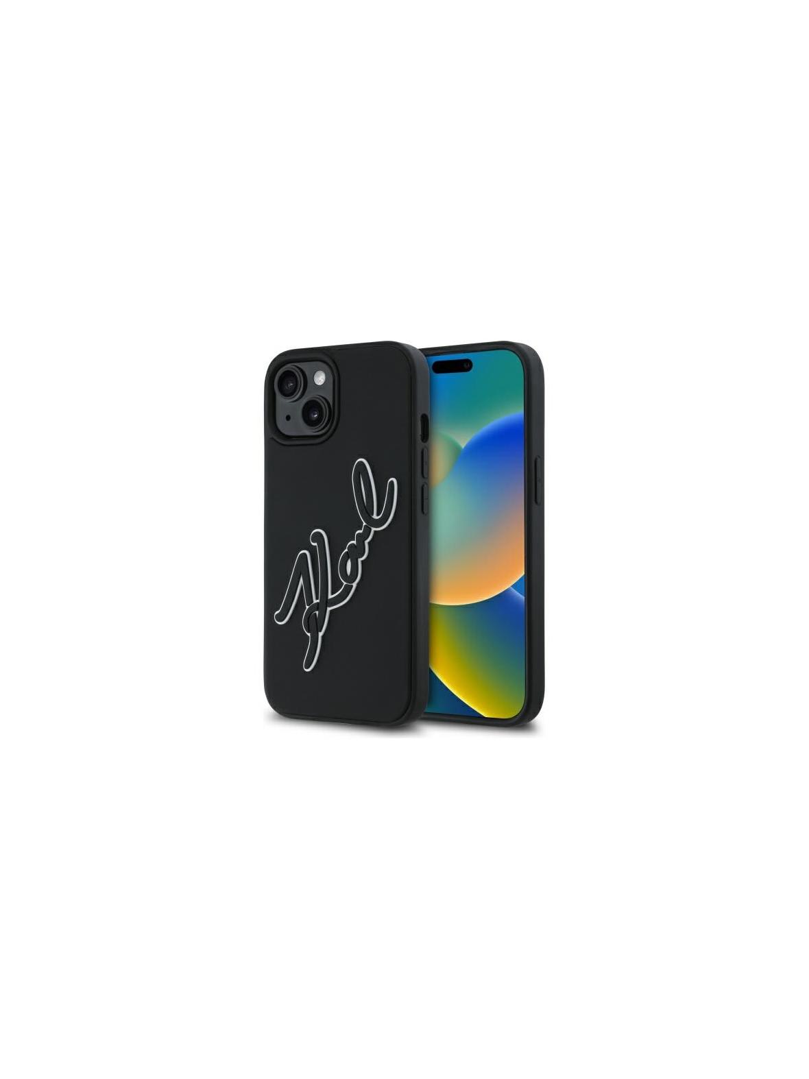 KARL LAGERFELD futerał do IPHONE 15 KLHCP15S3DRKSDLK (3D Rubber Signature) black