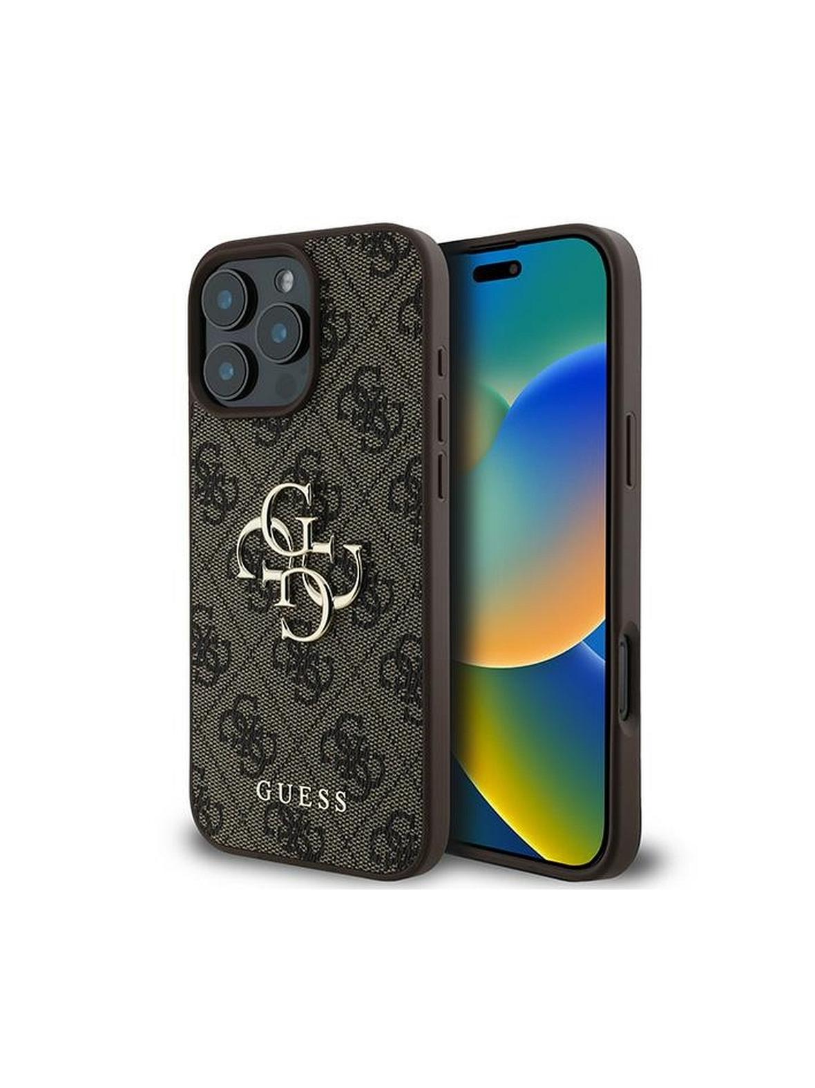 GUESS futerał do IPHONE 16 Pro GUHCP16L4GMGBR (4G PU Big Logo) brązowy