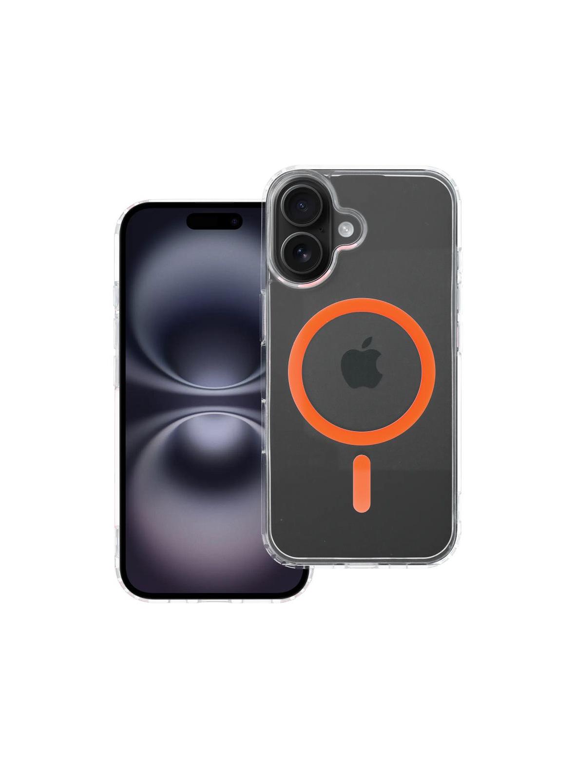 Drop Glue Colorful Ring Mag Cover kompatybilny z MagSafe pasuje do IPHONE 16 pomarańczowy